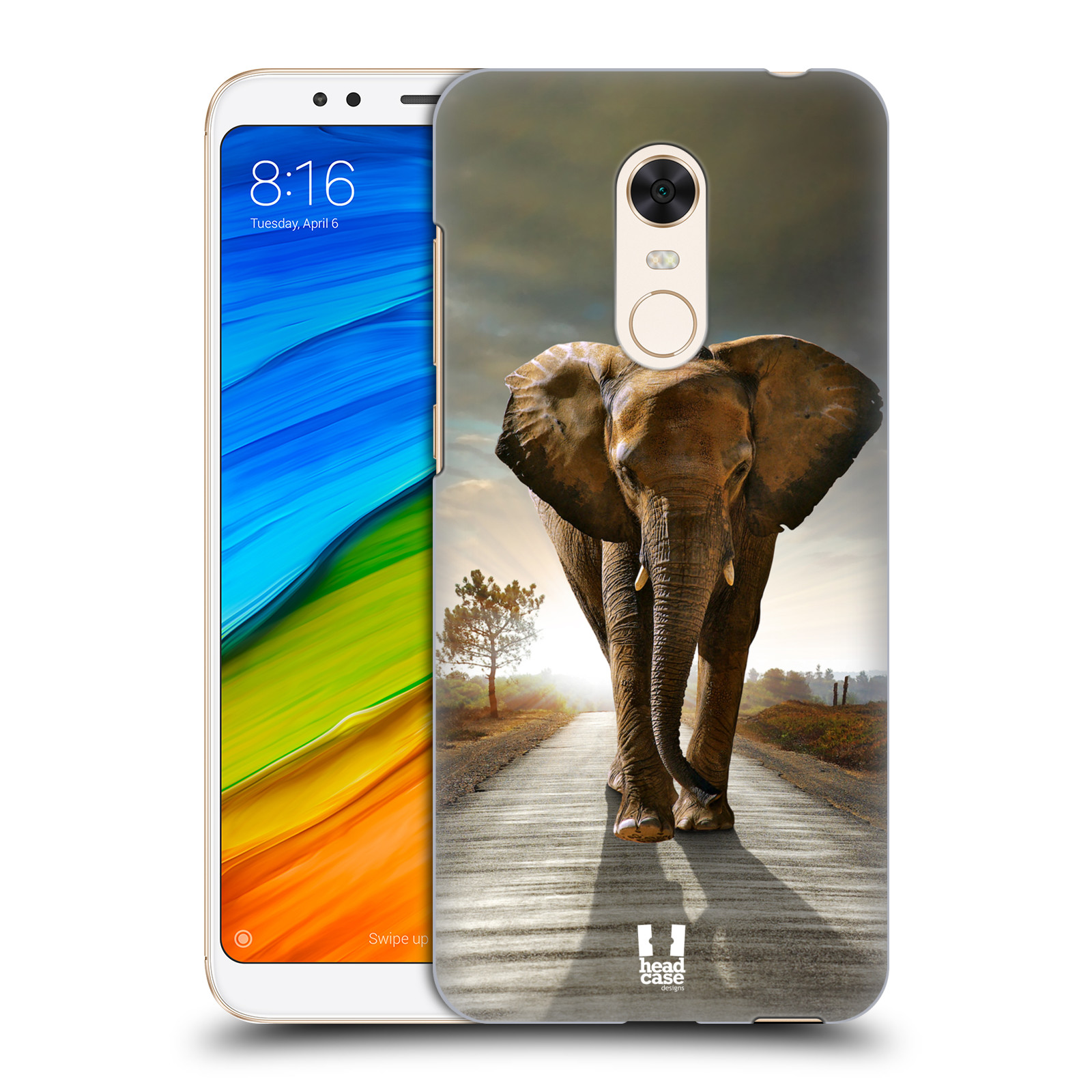 HEAD CASE plastový obal na mobil Xiaomi Redmi 5 PLUS vzor Divočina, Divoký život a zvířata foto AFRIKA KRÁČEJÍCI SLON