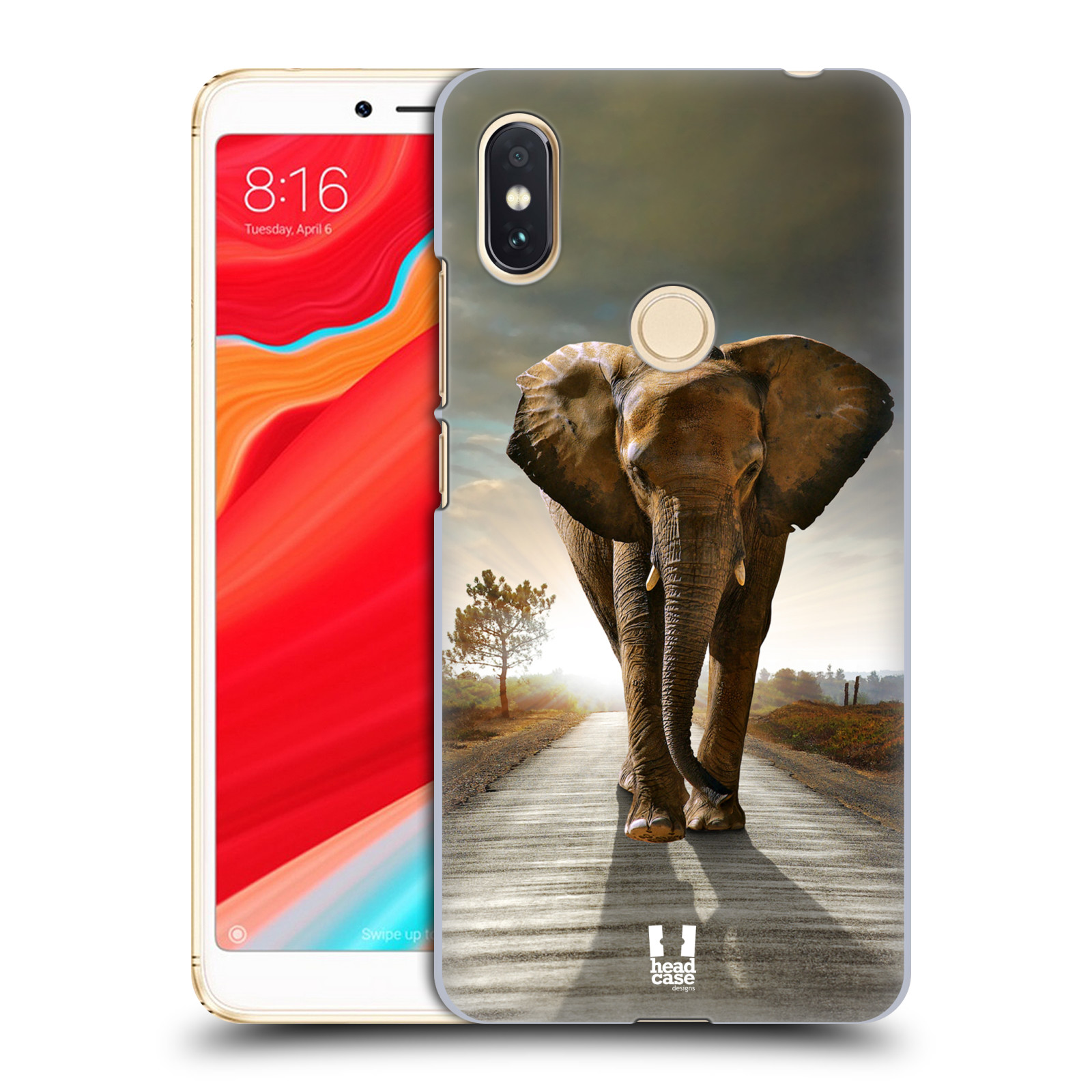 HEAD CASE plastový obal na mobil Xiaomi Redmi S2 vzor Divočina, Divoký život a zvířata foto AFRIKA KRÁČEJÍCI SLON