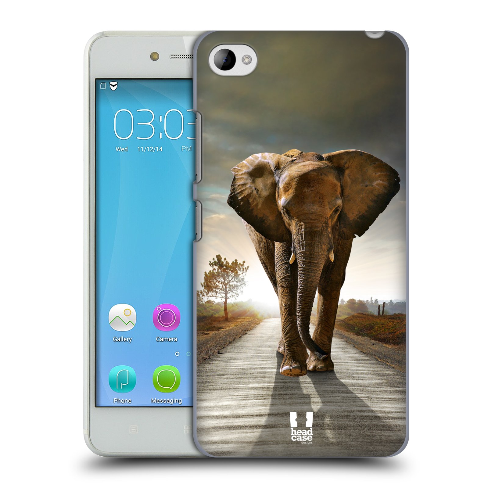 HEAD CASE pevný plastový obal na mobil LENOVO S90 vzor Divočina, Divoký život a zvířata foto AFRIKA KRÁČEJÍCI SLON