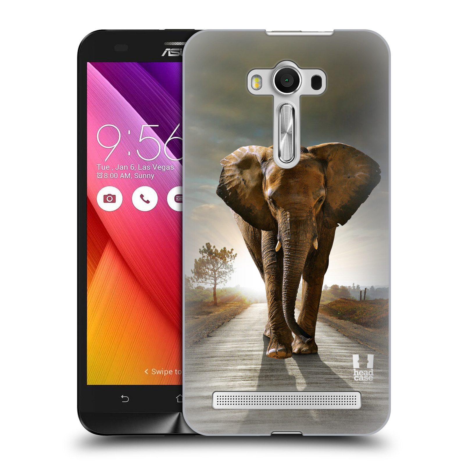 HEAD CASE plastový obal na mobil Asus Zenfone 2 LASER (5,5 displej ZE550KL) vzor Divočina, Divoký život a zvířata foto AFRIKA KRÁČEJÍCI SLON