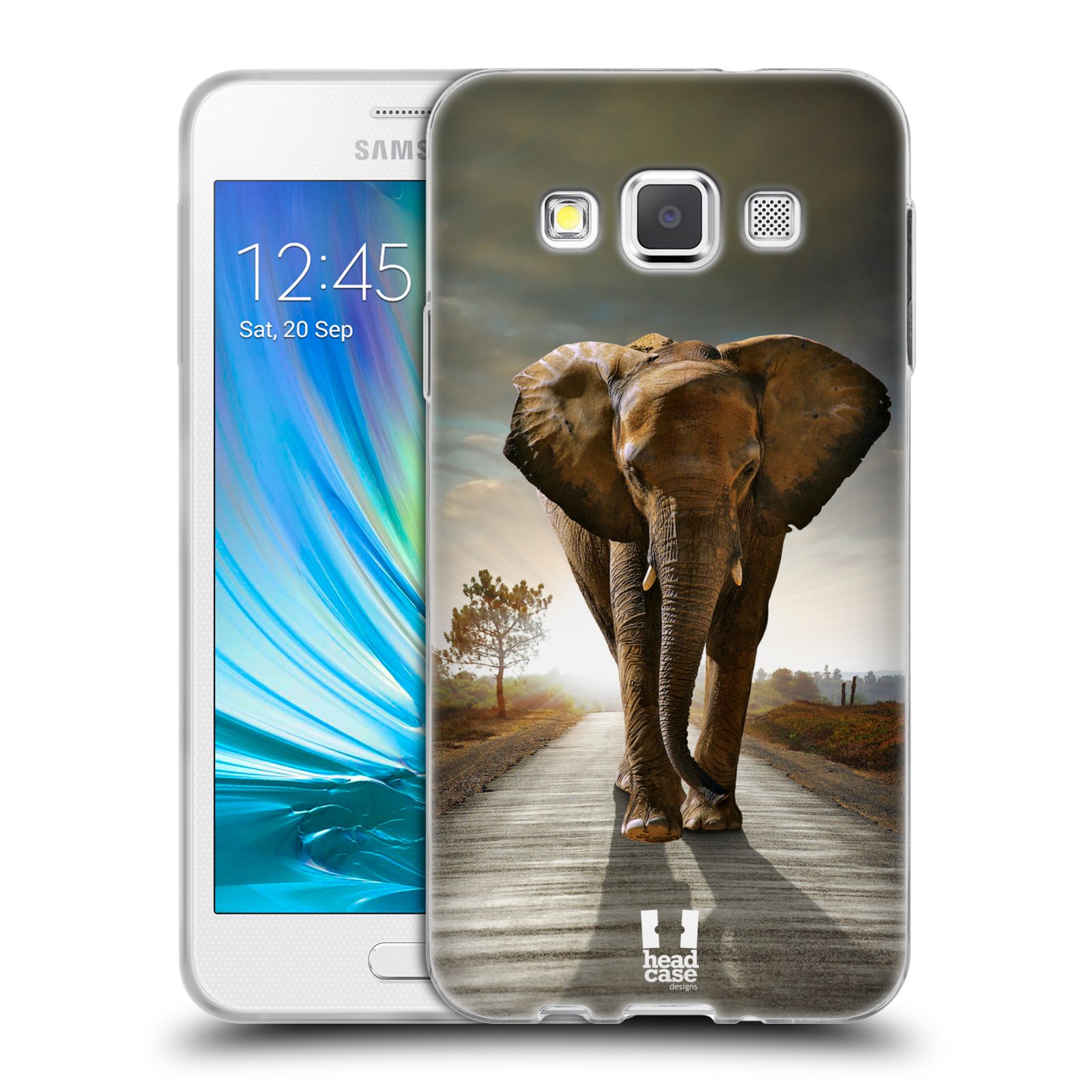 HEAD CASE silikonový obal na mobil Samsung Galaxy A3 vzor Divočina, Divoký život a zvířata foto AFRIKA KRÁČEJÍCI SLON