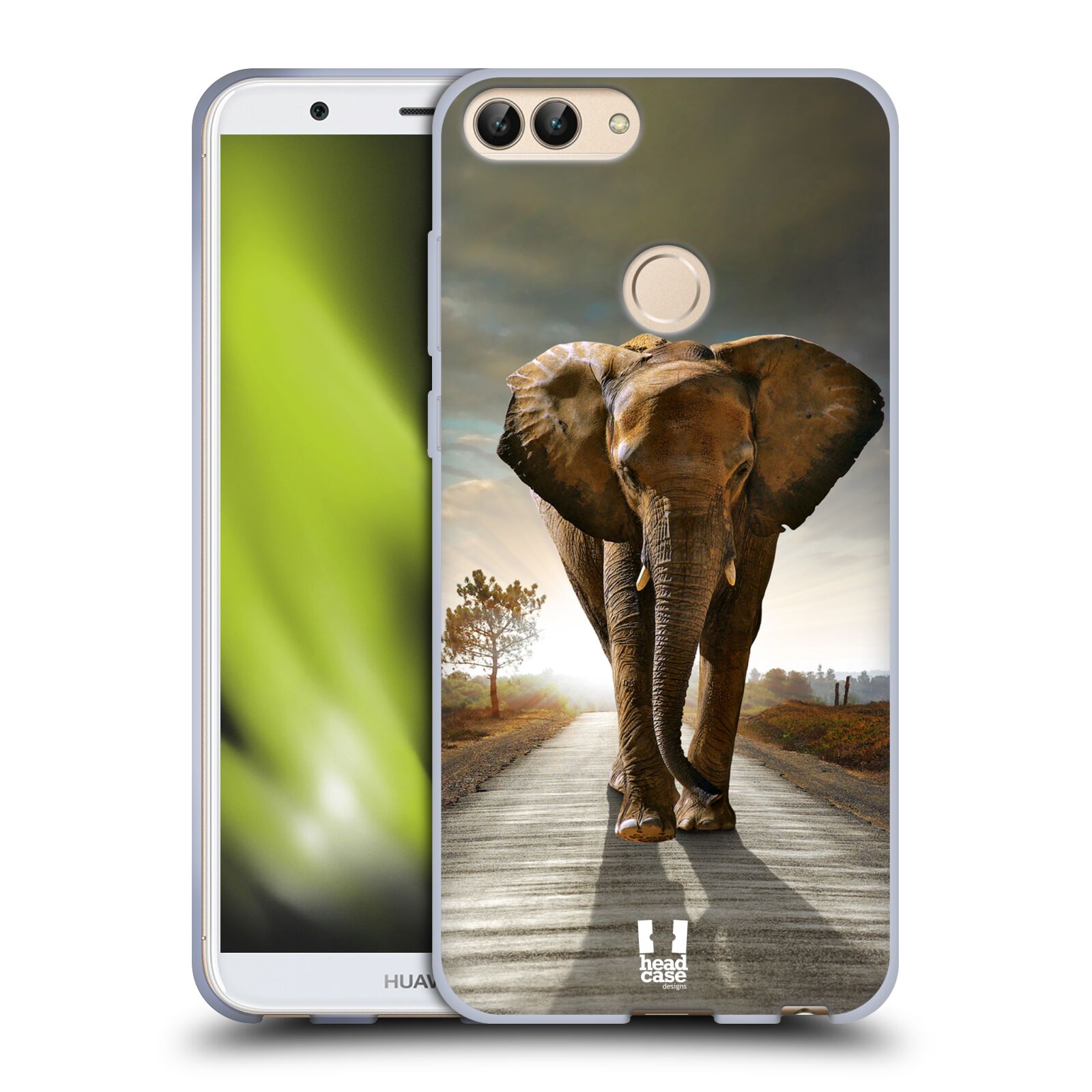 HEAD CASE silikon obal na mobil Huawei P SMART vzor Divočina, Divoký život a zvířata foto AFRIKA KRÁČEJÍCI SLON