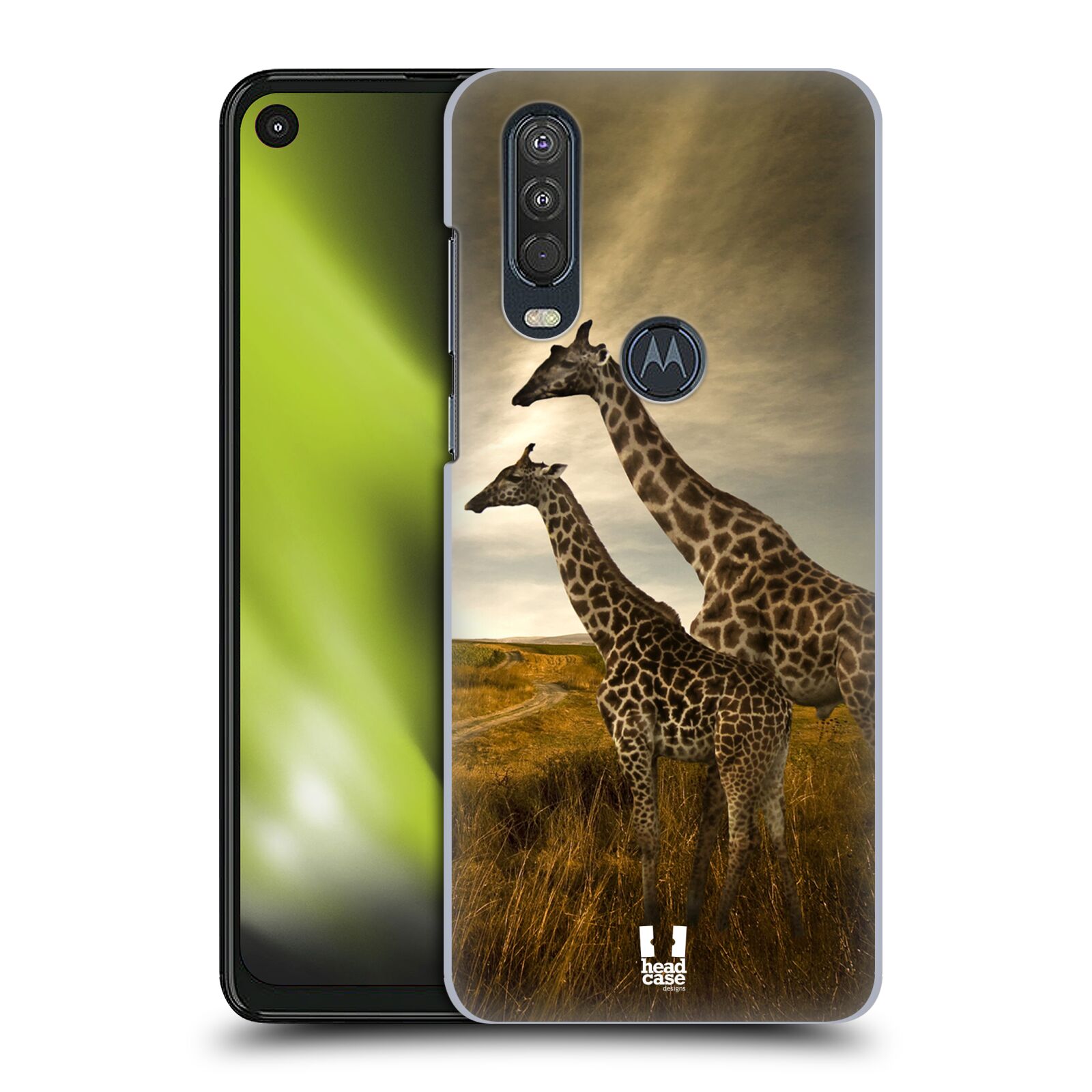 Zadní obal pro mobil Motorola One Action - HEAD CASE - Svět zvířat žirafy