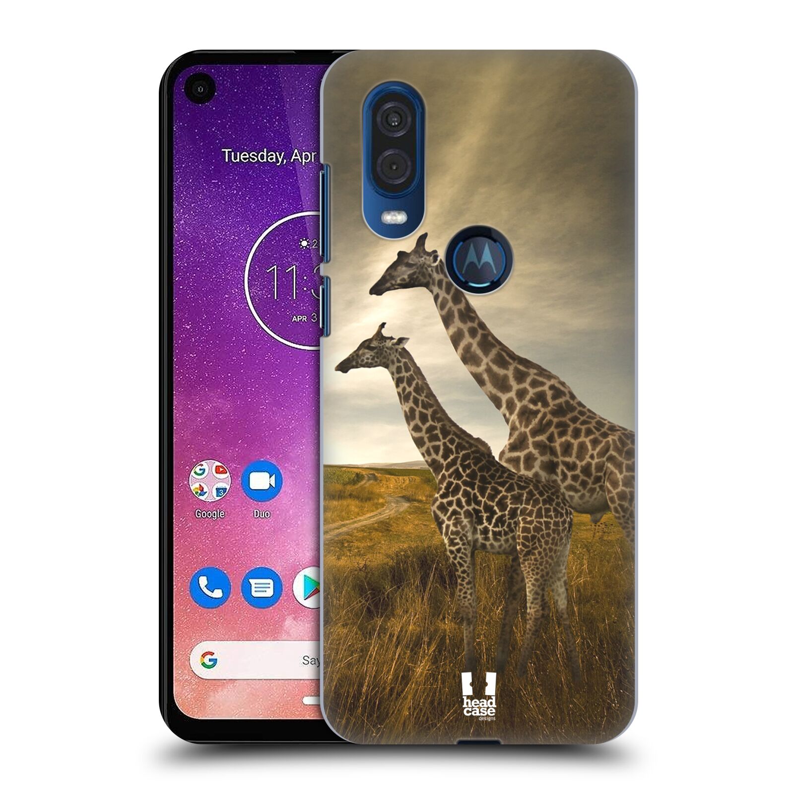 Zadní obal pro mobil Motorola One Vision - HEAD CASE - Svět zvířat žirafy