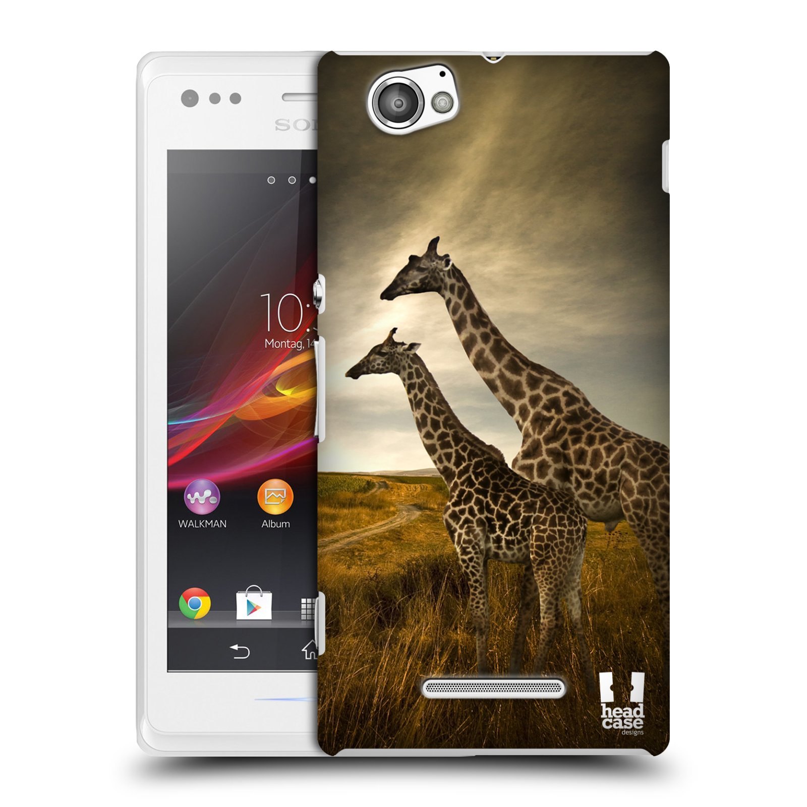 HEAD CASE plastový obal na mobil Sony Xperia M vzor Divočina, Divoký život a zvířata foto AFRIKA ŽIRAFY VÝHLED