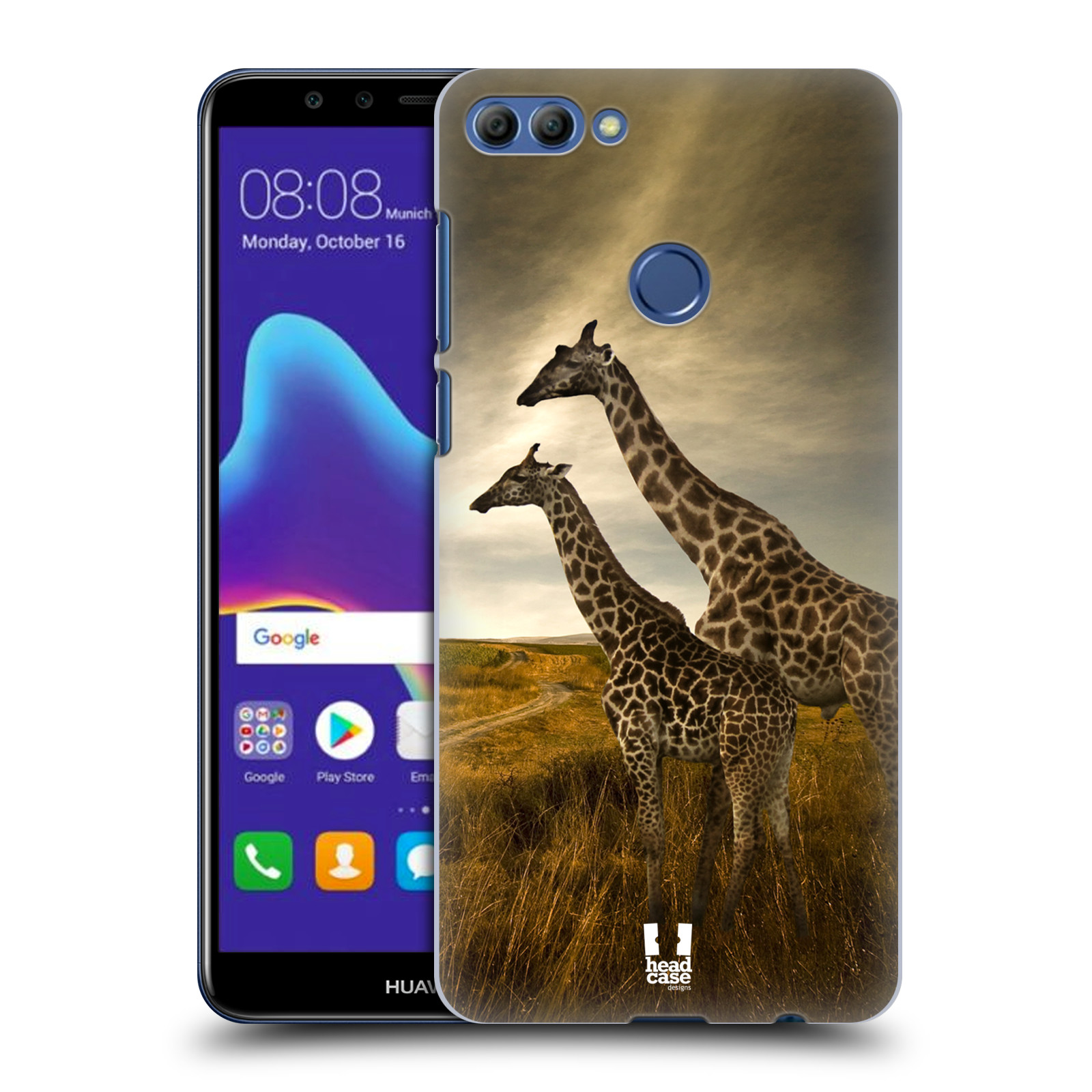 HEAD CASE plastový obal na mobil Huawei Y9 2018 vzor Divočina, Divoký život a zvířata foto AFRIKA ŽIRAFY VÝHLED
