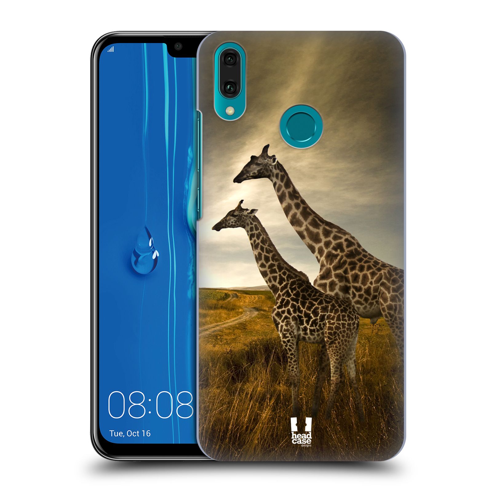Pouzdro na mobil Huawei Y9 2019 - HEAD CASE - vzor Divočina, Divoký život a zvířata foto AFRIKA ŽIRAFY VÝHLED