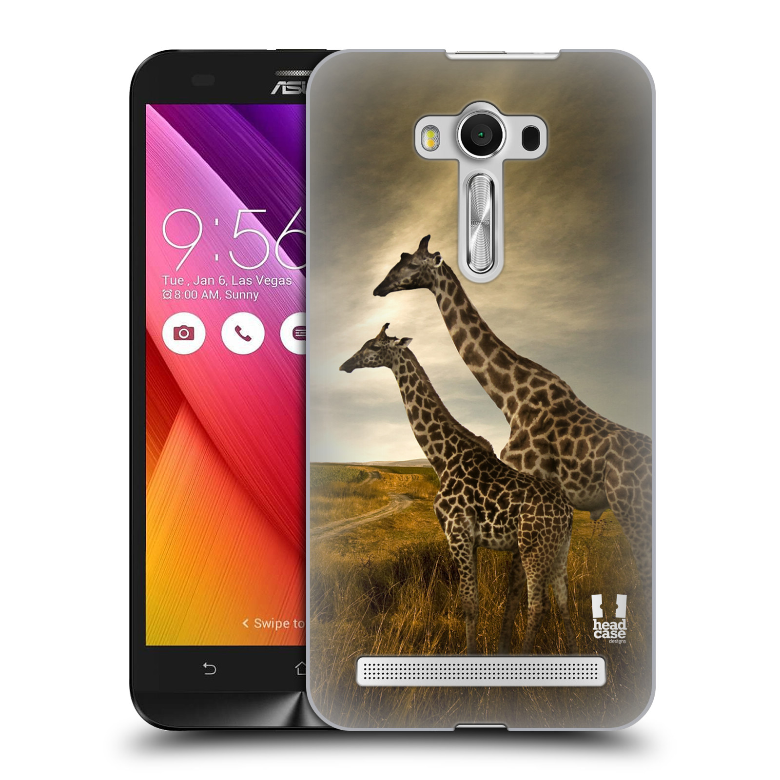 HEAD CASE plastový obal na mobil Asus Zenfone 2 LASER (5,5 displej ZE550KL) vzor Divočina, Divoký život a zvířata foto AFRIKA ŽIRAFY VÝHLED