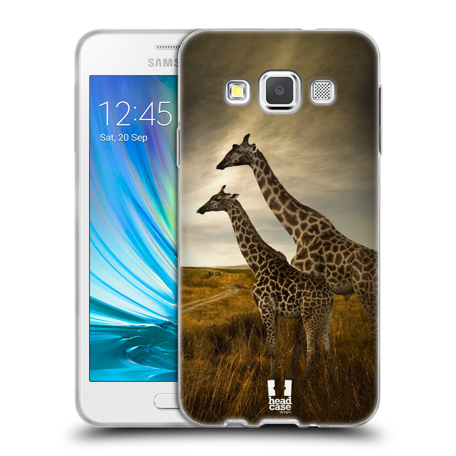 HEAD CASE silikonový obal na mobil Samsung Galaxy A3 vzor Divočina, Divoký život a zvířata foto AFRIKA ŽIRAFY VÝHLED