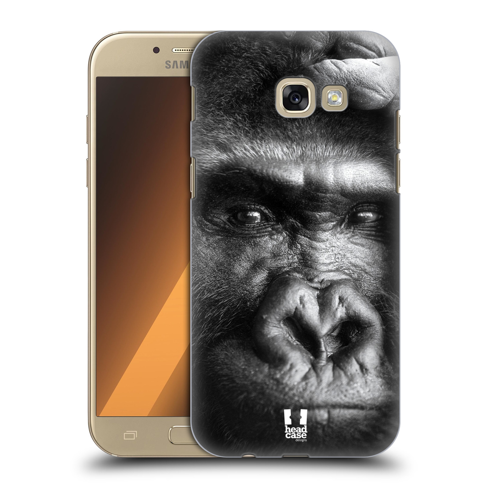 HEAD CASE silikonový obal na mobil Samsung Galaxy A5 (2017) vzor Divočina, Divoký život a zvířata foto GORILA TVÁŘ