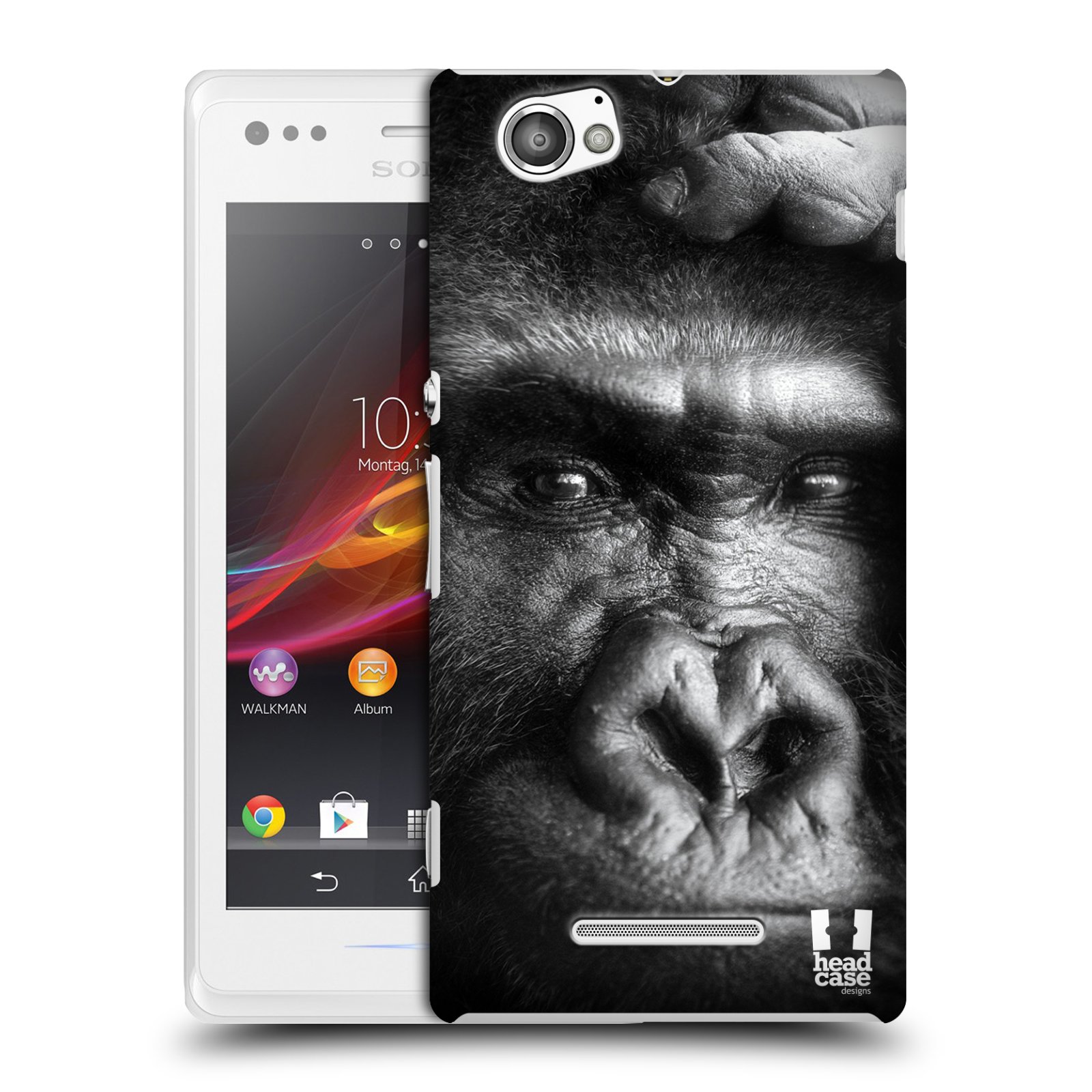HEAD CASE plastový obal na mobil Sony Xperia M vzor Divočina, Divoký život a zvířata foto GORILA TVÁŘ