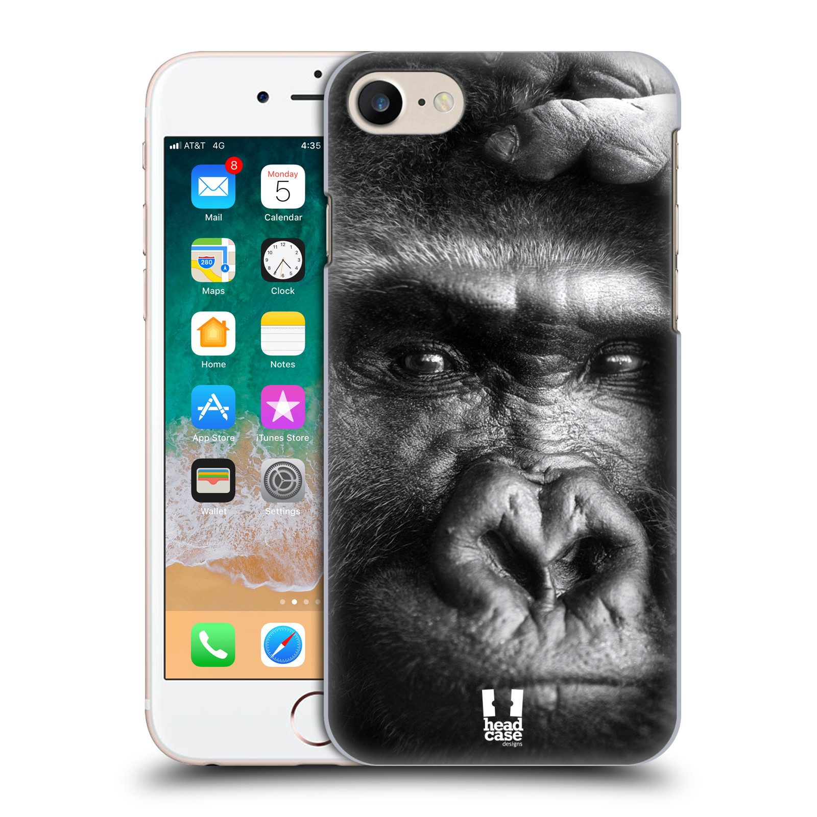 HEAD CASE plastový obal na mobil Apple Iphone 7 vzor Divočina, Divoký život a zvířata foto GORILA TVÁŘ