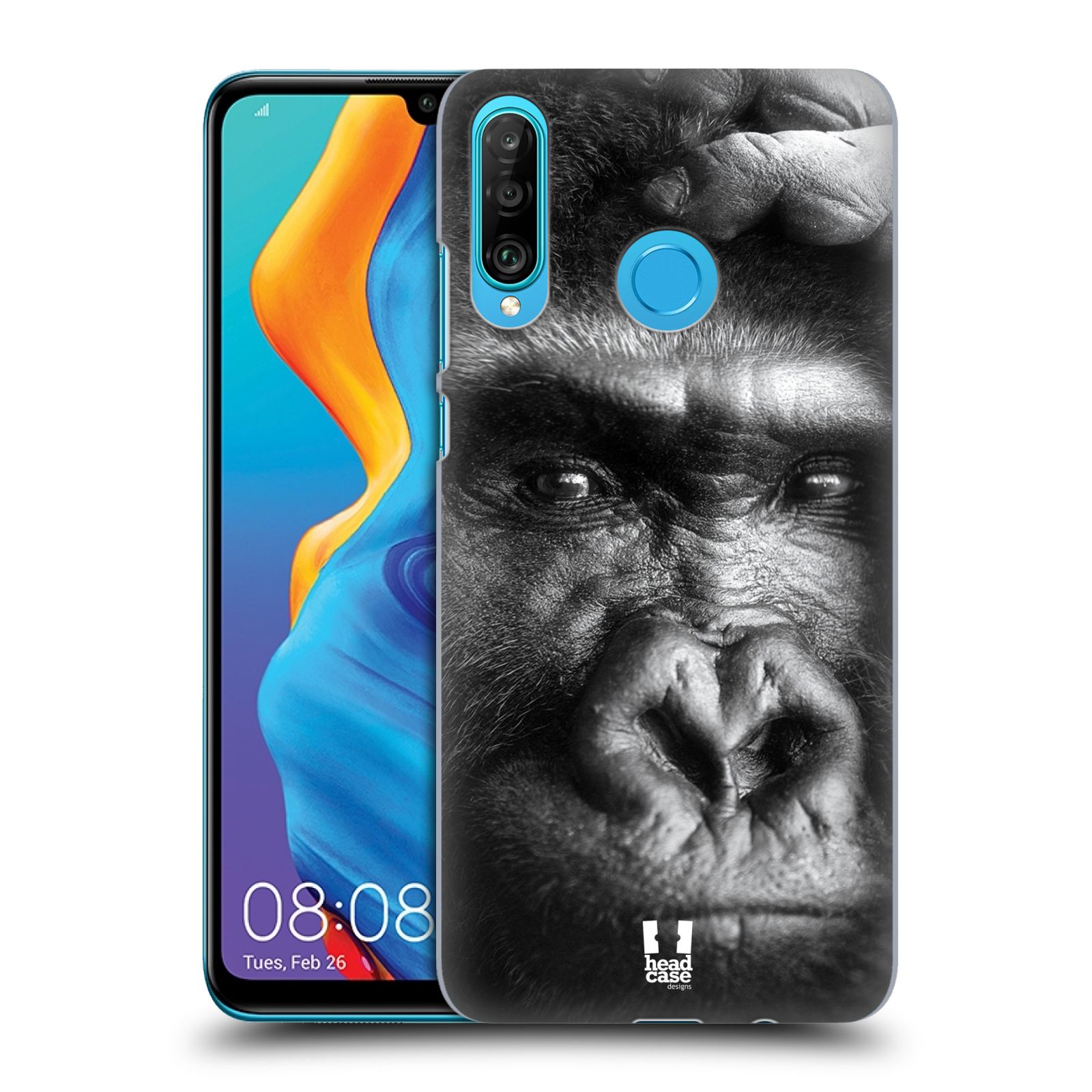 Pouzdro na mobil Huawei P30 LITE - HEAD CASE - vzor Divočina, Divoký život a zvířata foto GORILA TVÁŘ