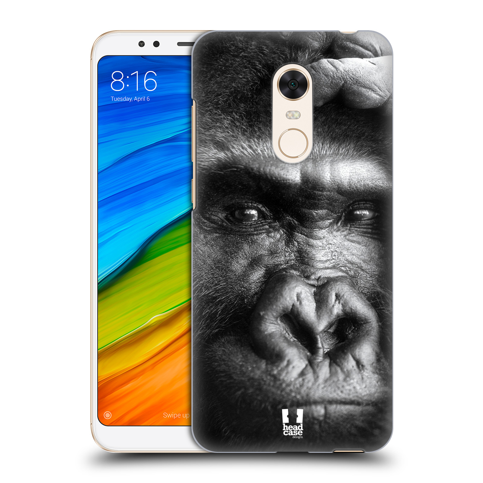 HEAD CASE plastový obal na mobil Xiaomi Redmi 5 PLUS vzor Divočina, Divoký život a zvířata foto GORILA TVÁŘ