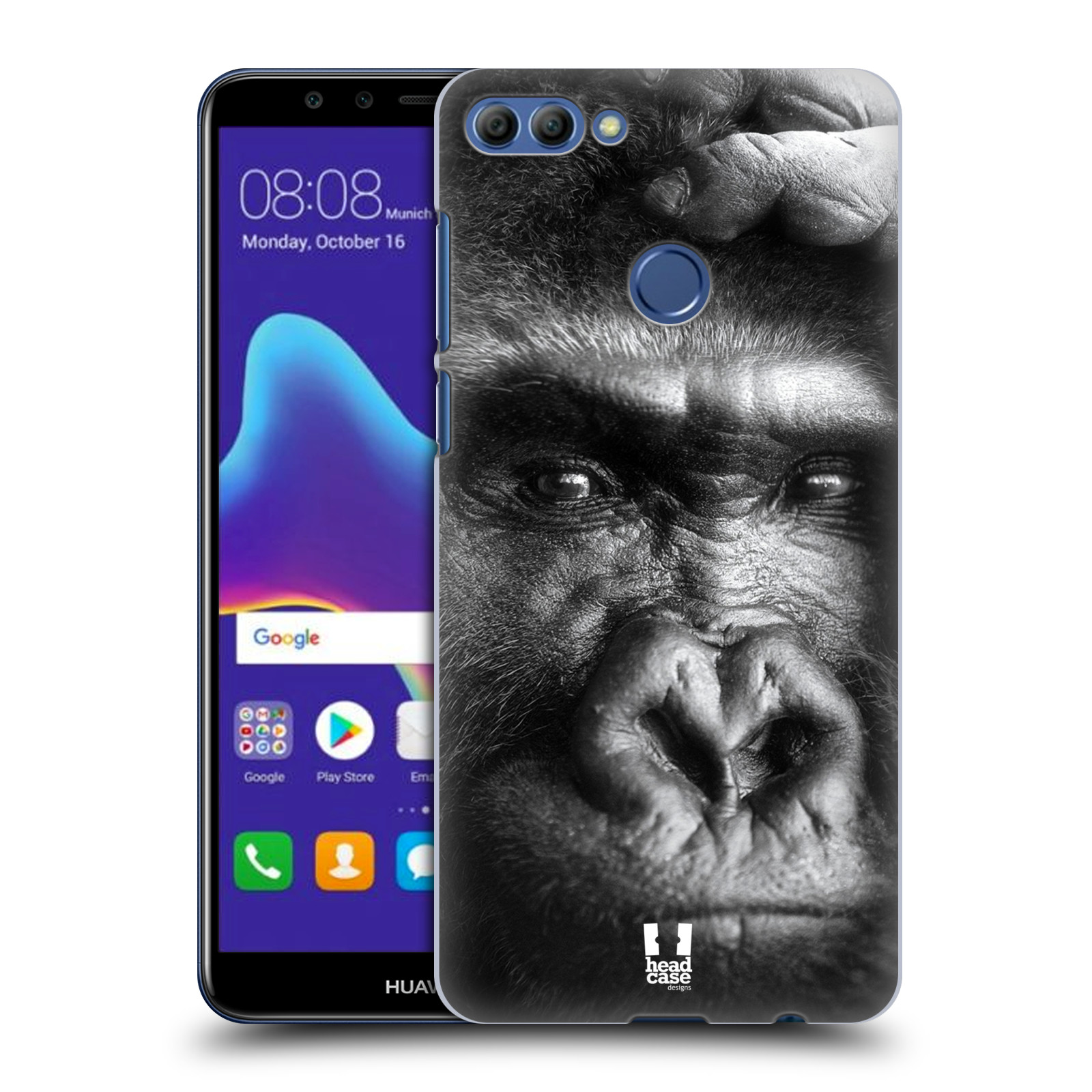 HEAD CASE plastový obal na mobil Huawei Y9 2018 vzor Divočina, Divoký život a zvířata foto GORILA TVÁŘ