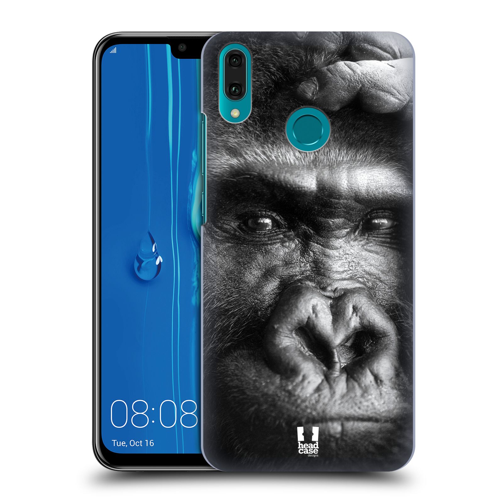 Pouzdro na mobil Huawei Y9 2019 - HEAD CASE - vzor Divočina, Divoký život a zvířata foto GORILA TVÁŘ