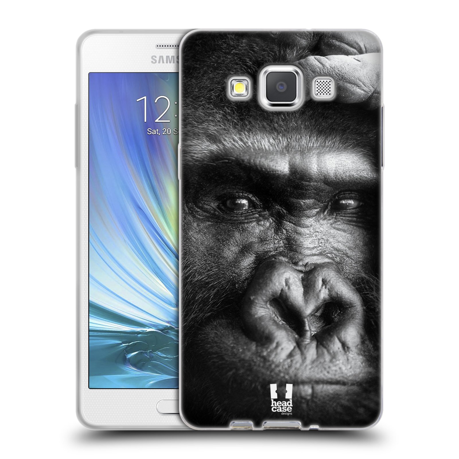 HEAD CASE silikonový obal na mobil Samsung Galaxy A5 vzor Divočina, Divoký život a zvířata foto GORILA TVÁŘ