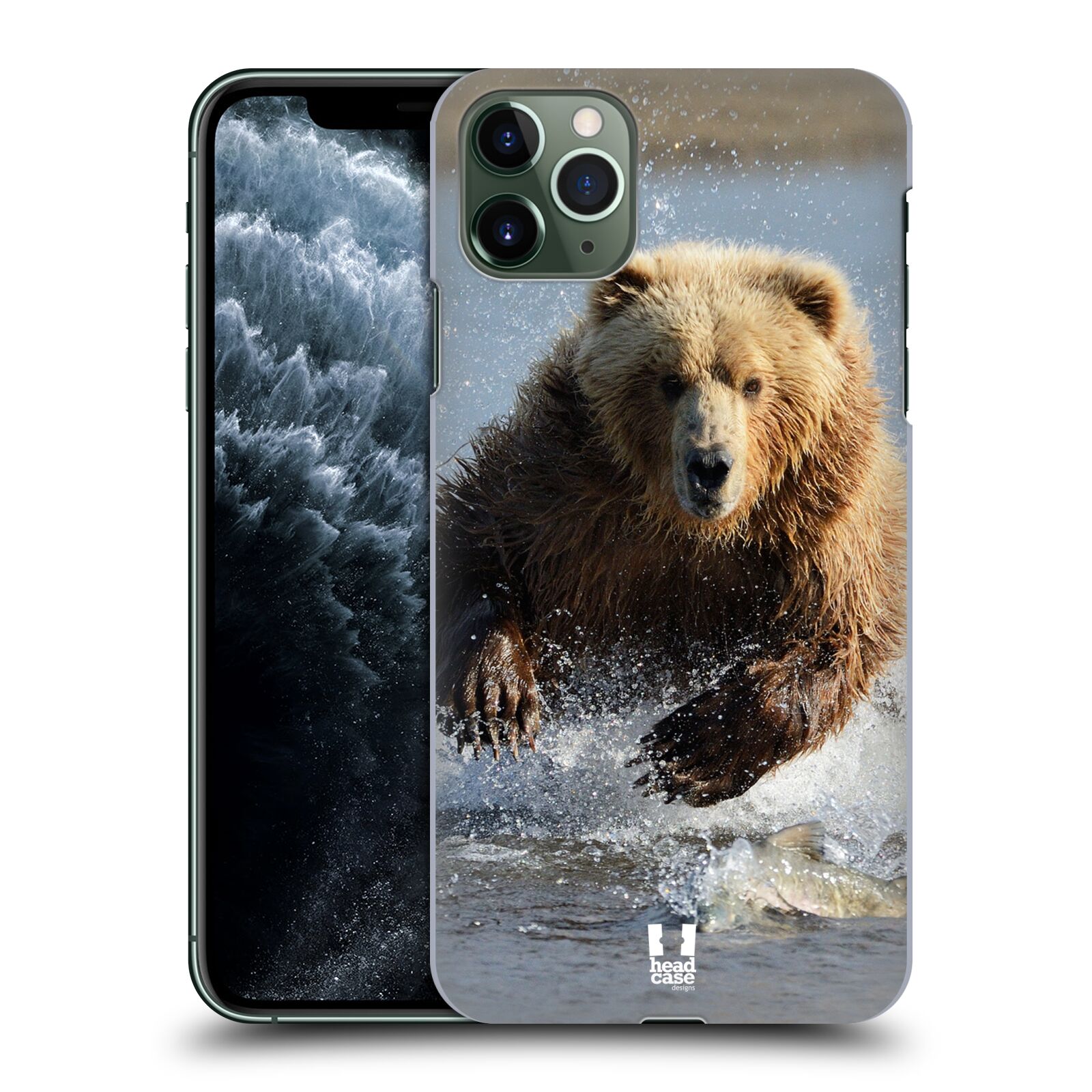 Pouzdro na mobil Apple Iphone 11 PRO MAX - HEAD CASE - vzor Divočina, Divoký život a zvířata foto MEDVĚD GRIZZLY HŇEDÁ