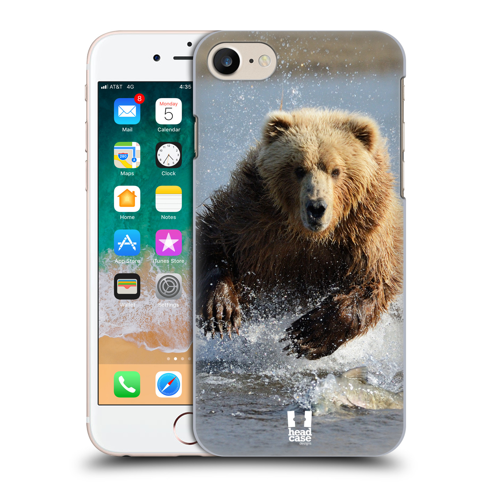 HEAD CASE plastový obal na mobil Apple Iphone 7 vzor Divočina, Divoký život a zvířata foto MEDVĚD GRIZZLY HŇEDÁ