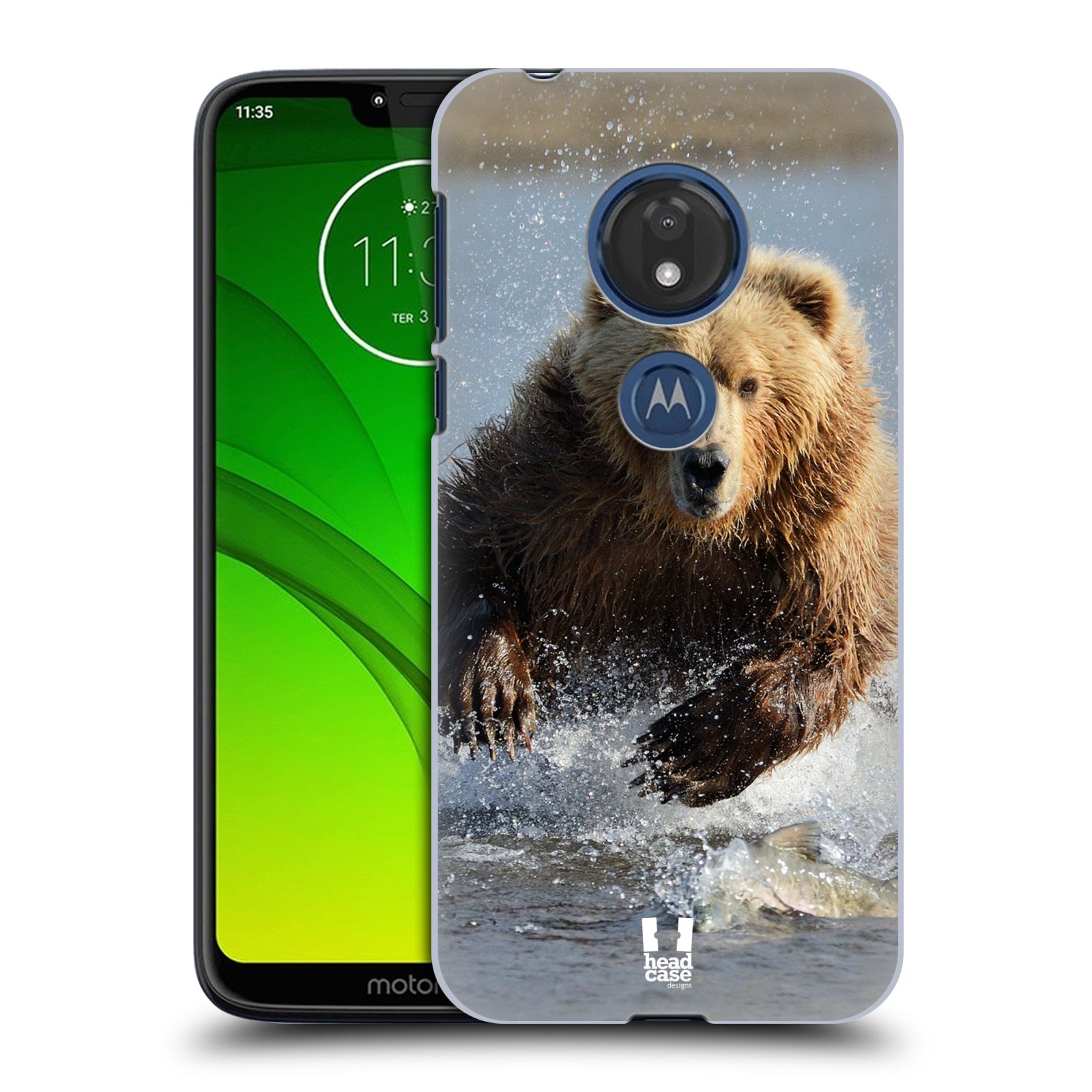 Pouzdro na mobil Motorola Moto G7 Play vzor Divočina, Divoký život a zvířata foto MEDVĚD GRIZZLY HŇEDÁ