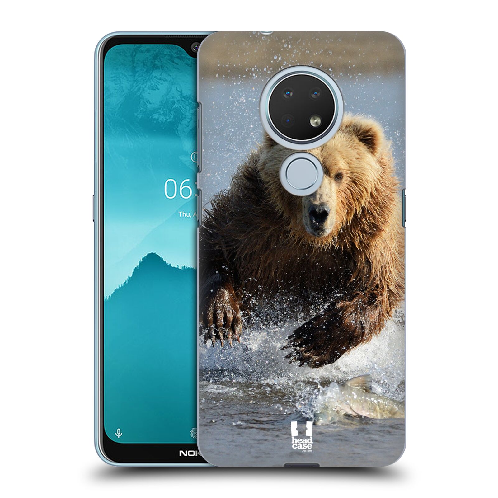 Pouzdro na mobil Nokia 6.2 - HEAD CASE - vzor Divočina, Divoký život a zvířata foto MEDVĚD GRIZZLY HŇEDÁ