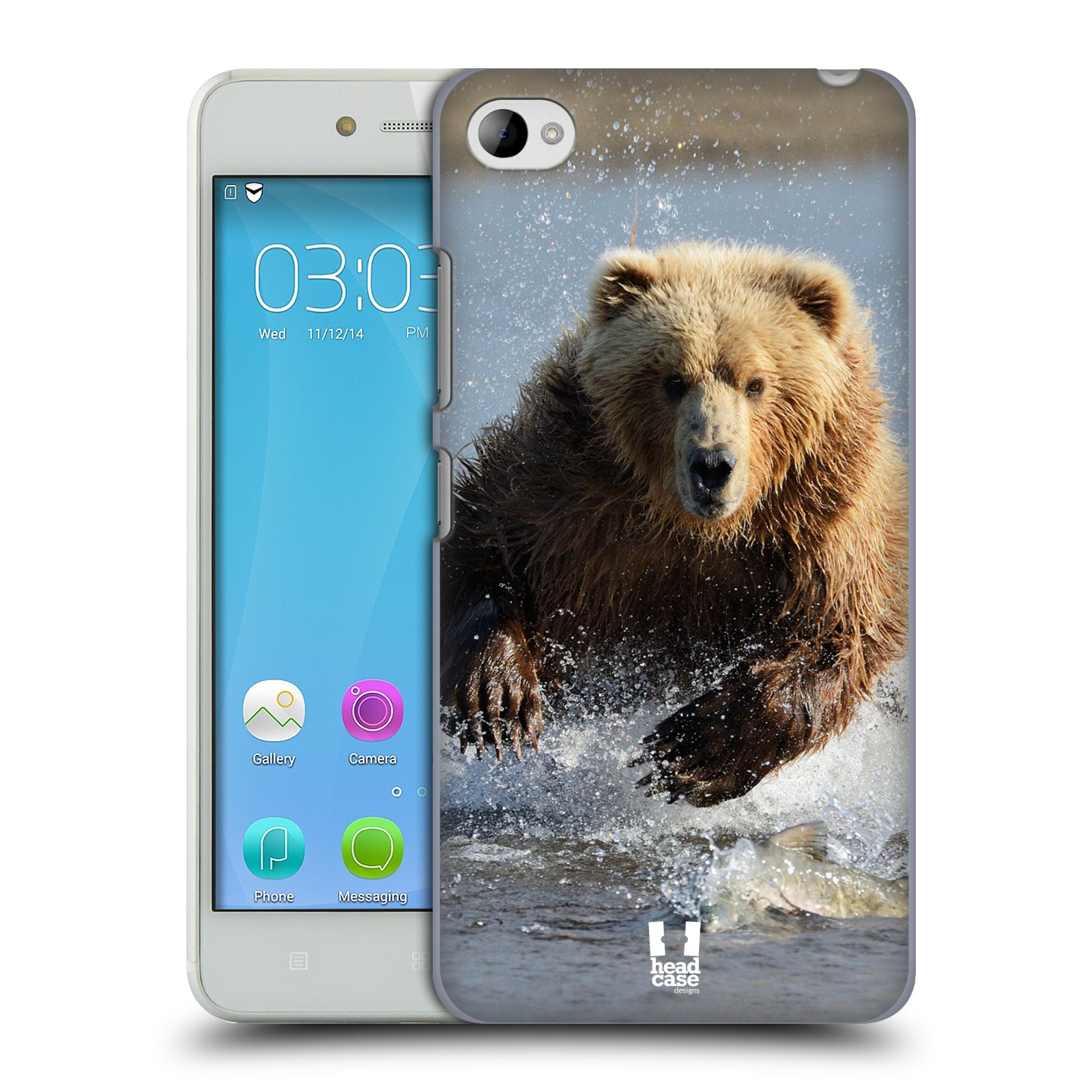 HEAD CASE pevný plastový obal na mobil LENOVO S90 vzor Divočina, Divoký život a zvířata foto MEDVĚD GRIZZLY HŇEDÁ