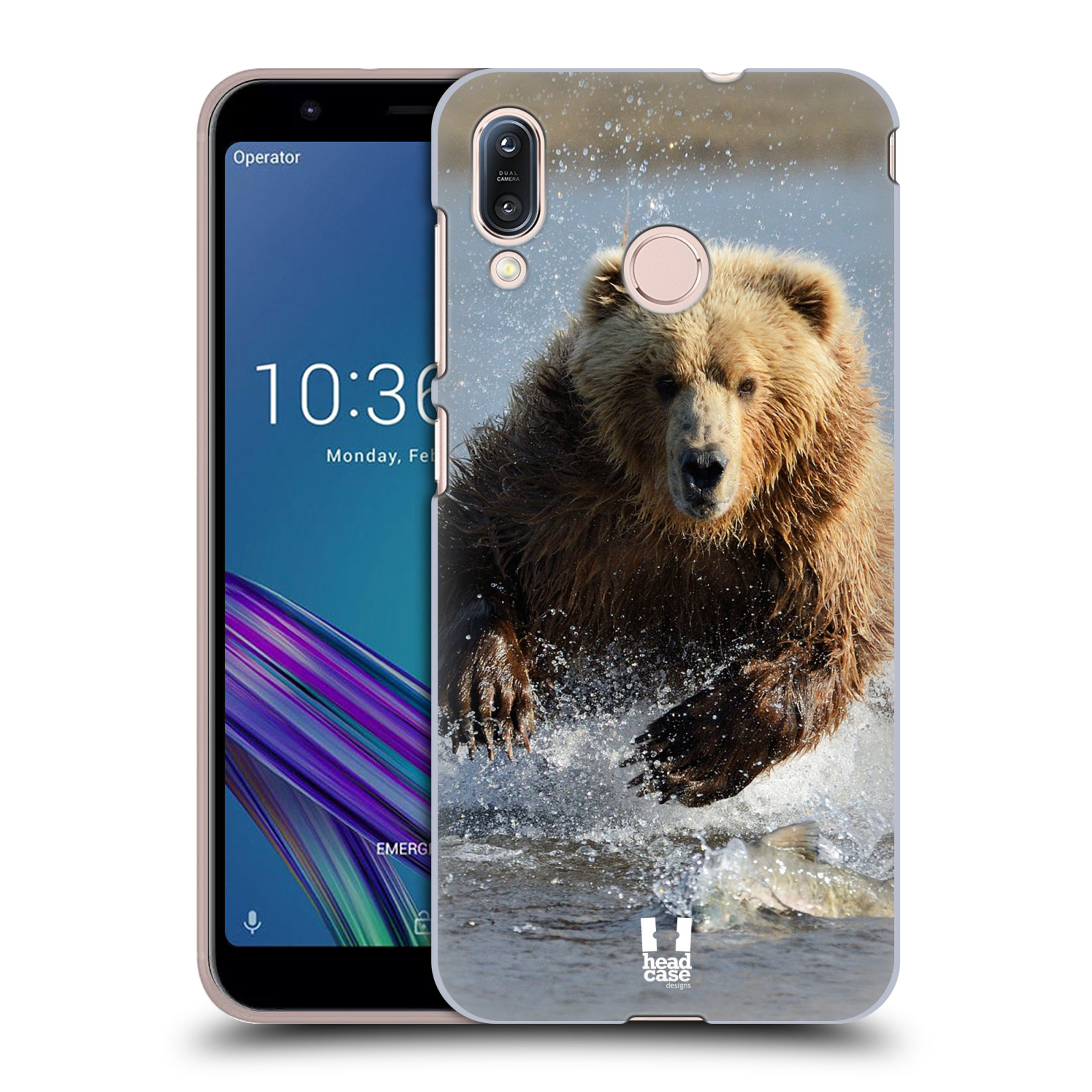 Pouzdro na mobil Asus Zenfone Max M1 (ZB555KL) - HEAD CASE - vzor Divočina, Divoký život a zvířata foto MEDVĚD GRIZZLY HŇEDÁ