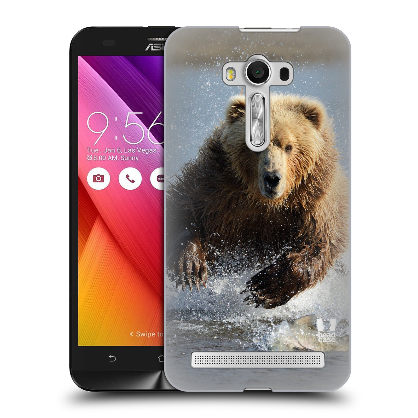 HEAD CASE plastový obal na mobil Asus Zenfone 2 LASER (5,5 displej ZE550KL) vzor Divočina, Divoký život a zvířata foto MEDVĚD GRIZZLY HŇEDÁ