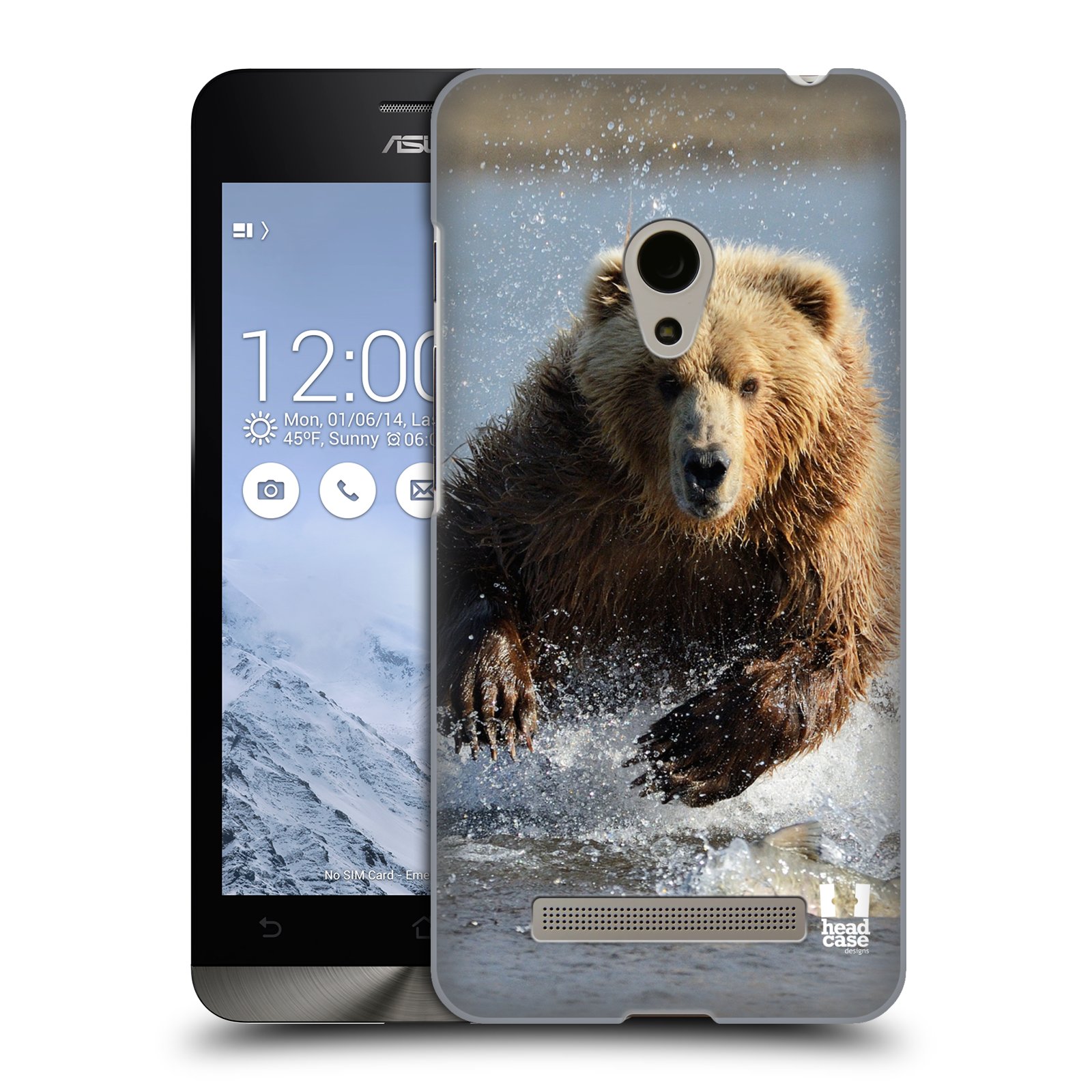 HEAD CASE plastový obal na mobil Asus Zenfone 5 vzor Divočina, Divoký život a zvířata foto MEDVĚD GRIZZLY HŇEDÁ