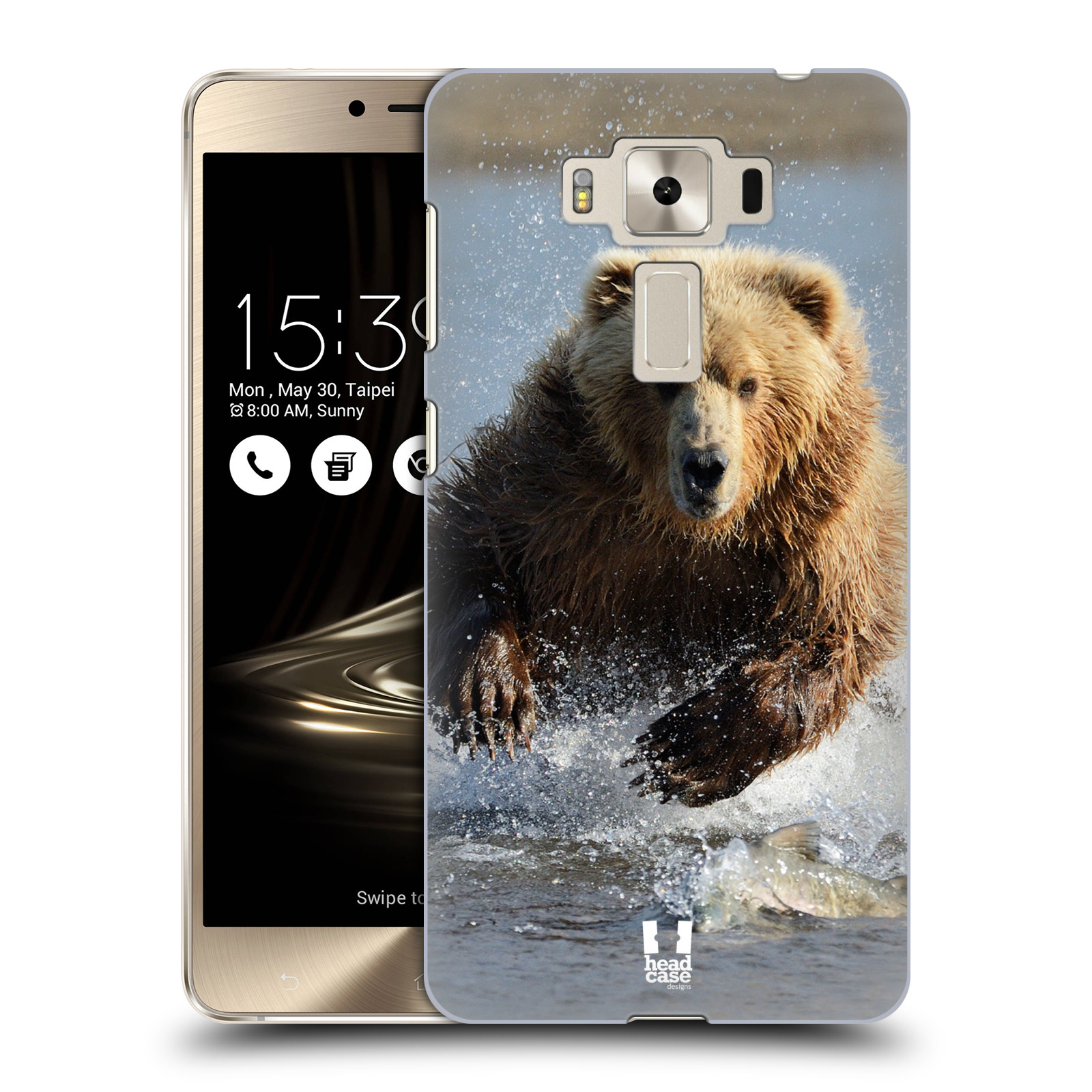 HEAD CASE plastový obal na mobil Asus Zenfone 3 DELUXE ZS550KL vzor Divočina, Divoký život a zvířata foto MEDVĚD GRIZZLY HŇEDÁ
