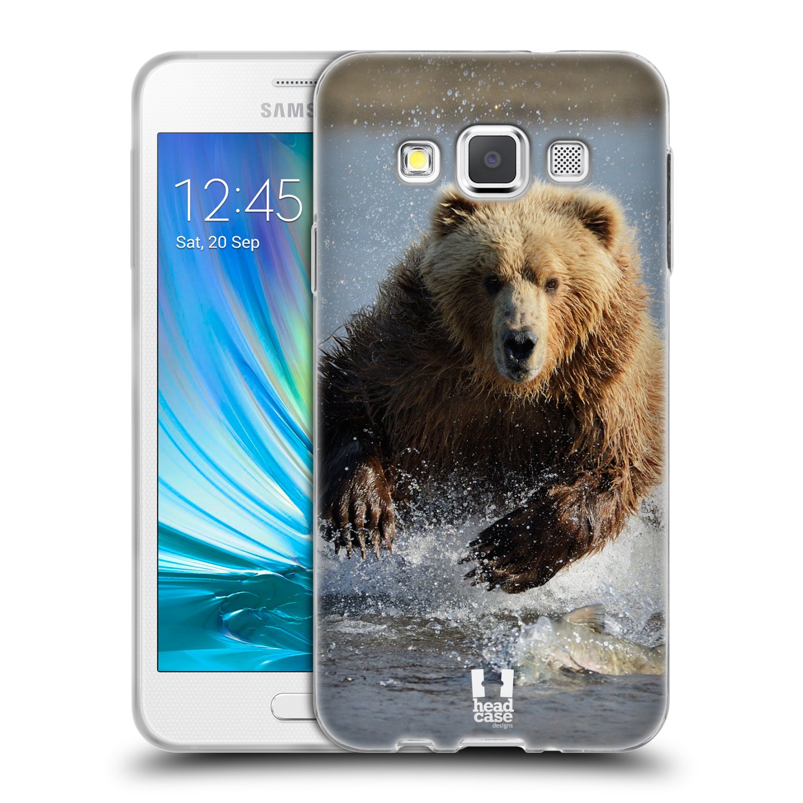 HEAD CASE silikonový obal na mobil Samsung Galaxy A3 vzor Divočina, Divoký život a zvířata foto MEDVĚD GRIZZLY HŇEDÁ
