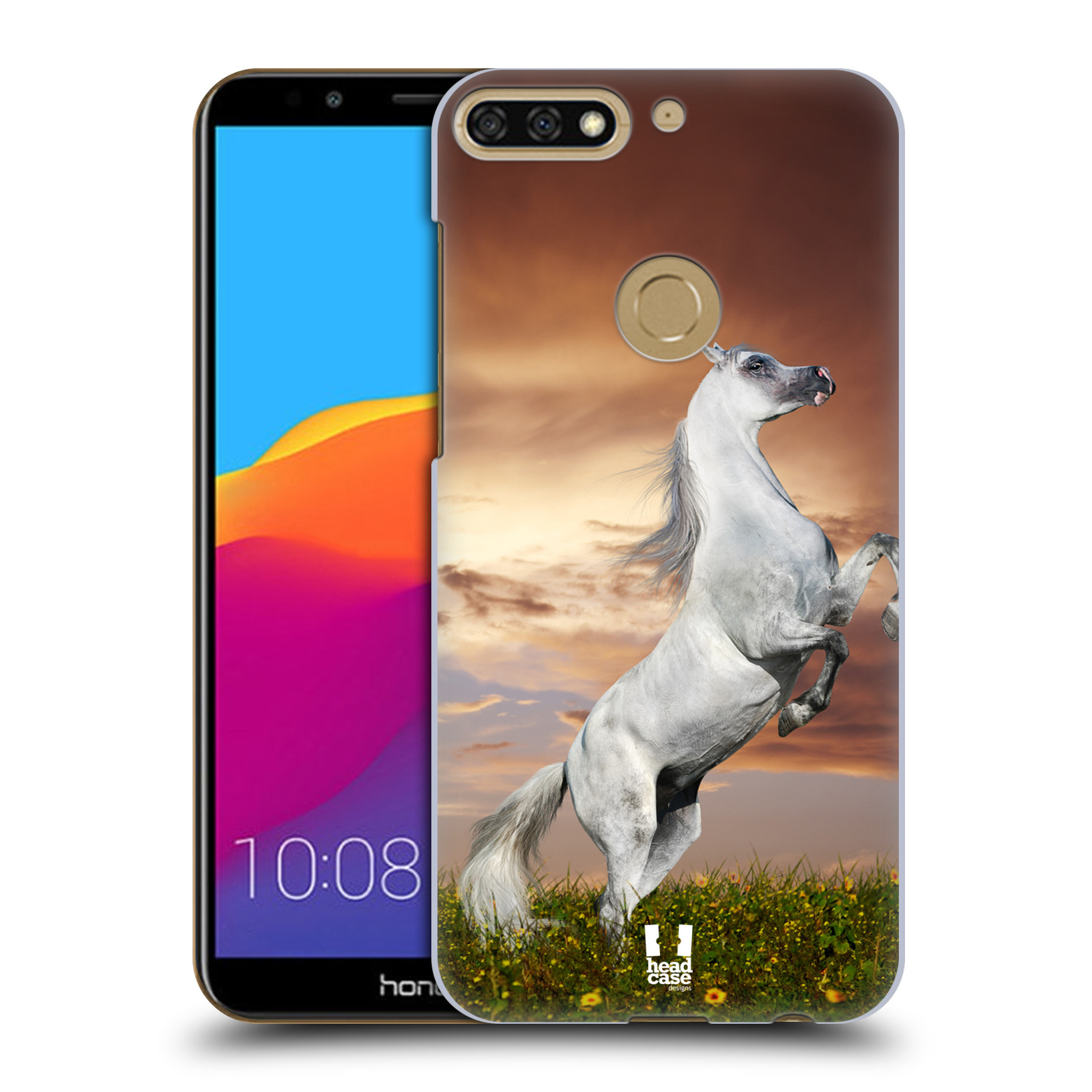 HEAD CASE plastový obal na mobil Honor 7c vzor Divočina, Divoký život a zvířata foto DIVOKÝ KŮŇ MUSTANG BÍLÁ