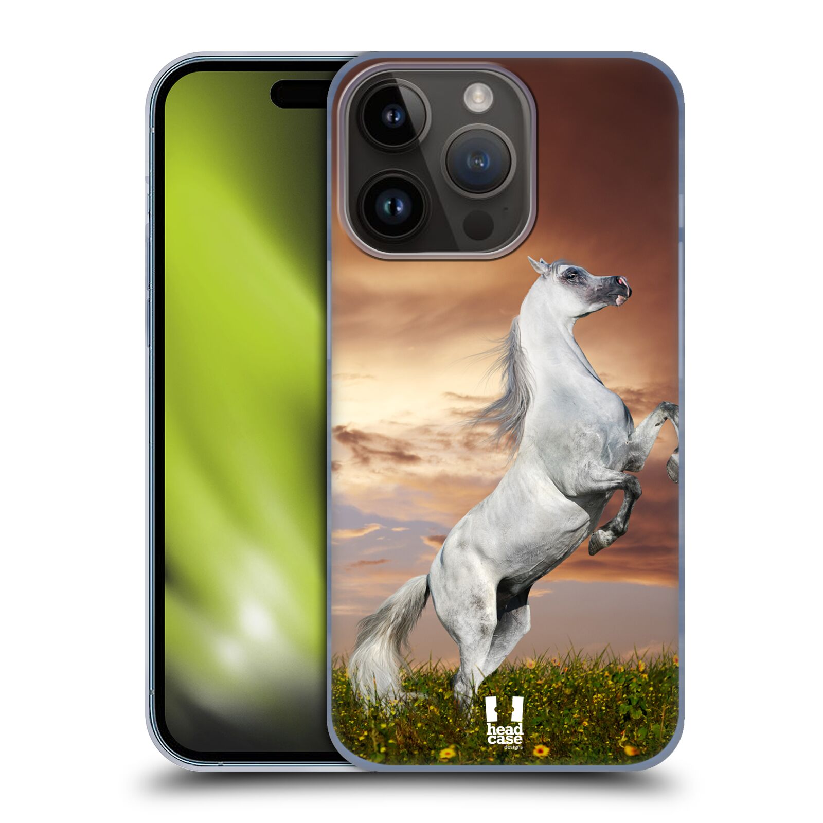 Plastový obal HEAD CASE na mobil Apple Iphone 15 Pro vzor Divočina, Divoký život a zvířata foto DIVOKÝ KŮŇ MUSTANG BÍLÁ