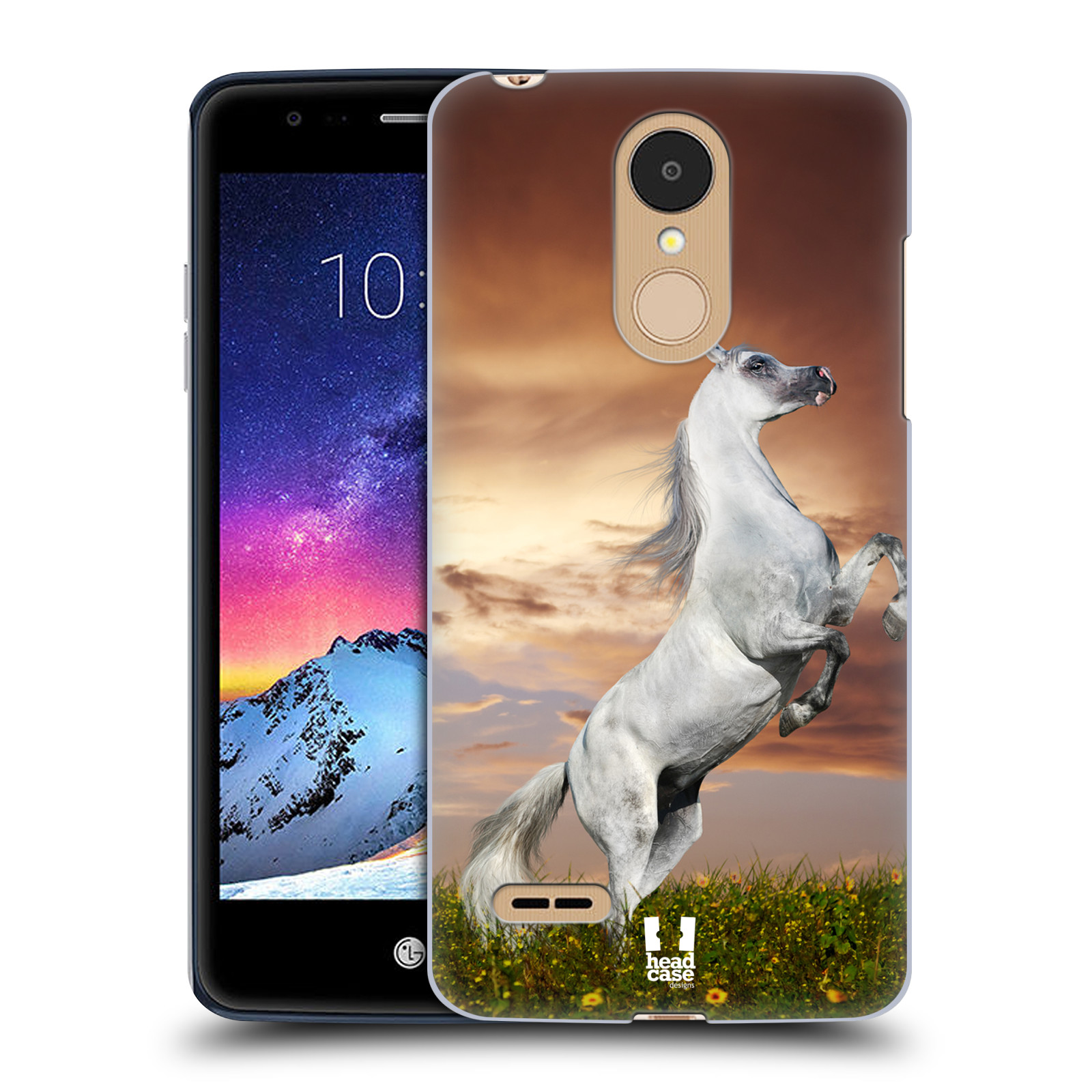 HEAD CASE plastový obal na mobil LG K9 / K8 2018 vzor Divočina, Divoký život a zvířata foto DIVOKÝ KŮŇ MUSTANG BÍLÁ