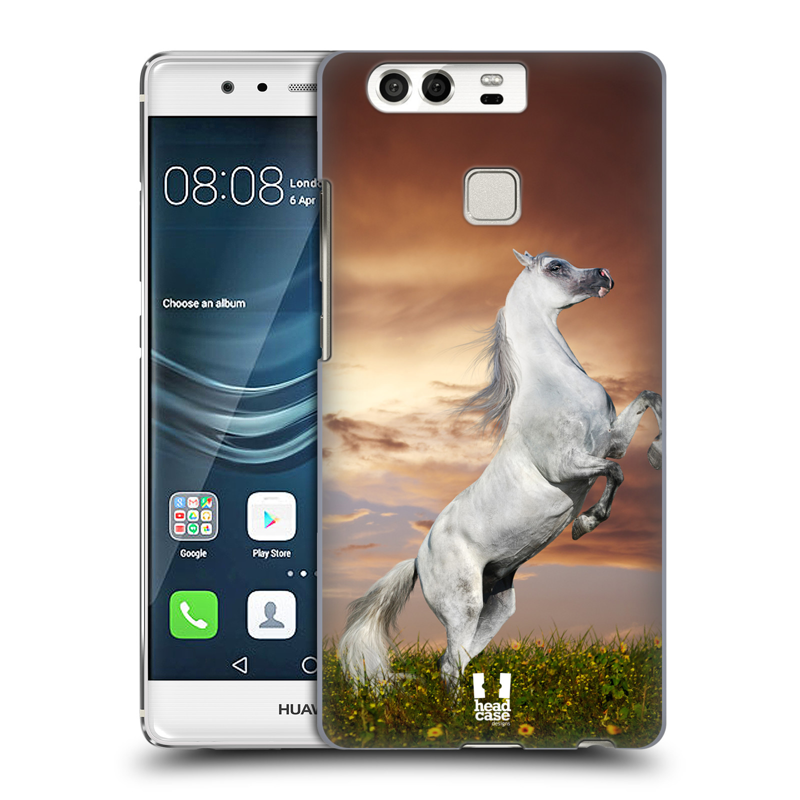 HEAD CASE plastový obal na mobil Huawei P9 / P9 DUAL SIM vzor Divočina, Divoký život a zvířata foto DIVOKÝ KŮŇ MUSTANG BÍLÁ
