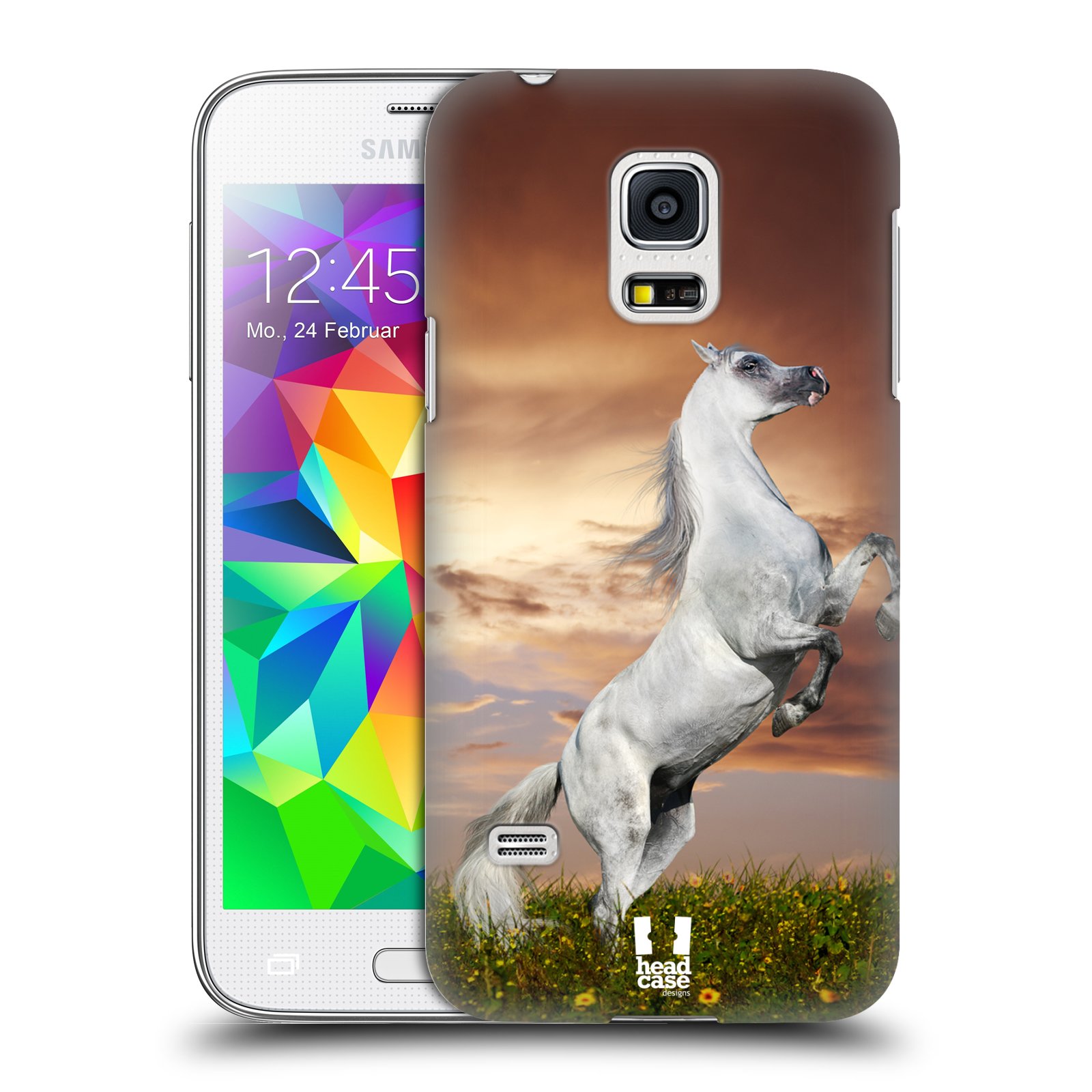 HEAD CASE plastový obal na mobil SAMSUNG Galaxy S5 MINI / S5 MINI DUOS vzor Divočina, Divoký život a zvířata foto DIVOKÝ KŮŇ MUSTANG BÍLÁ