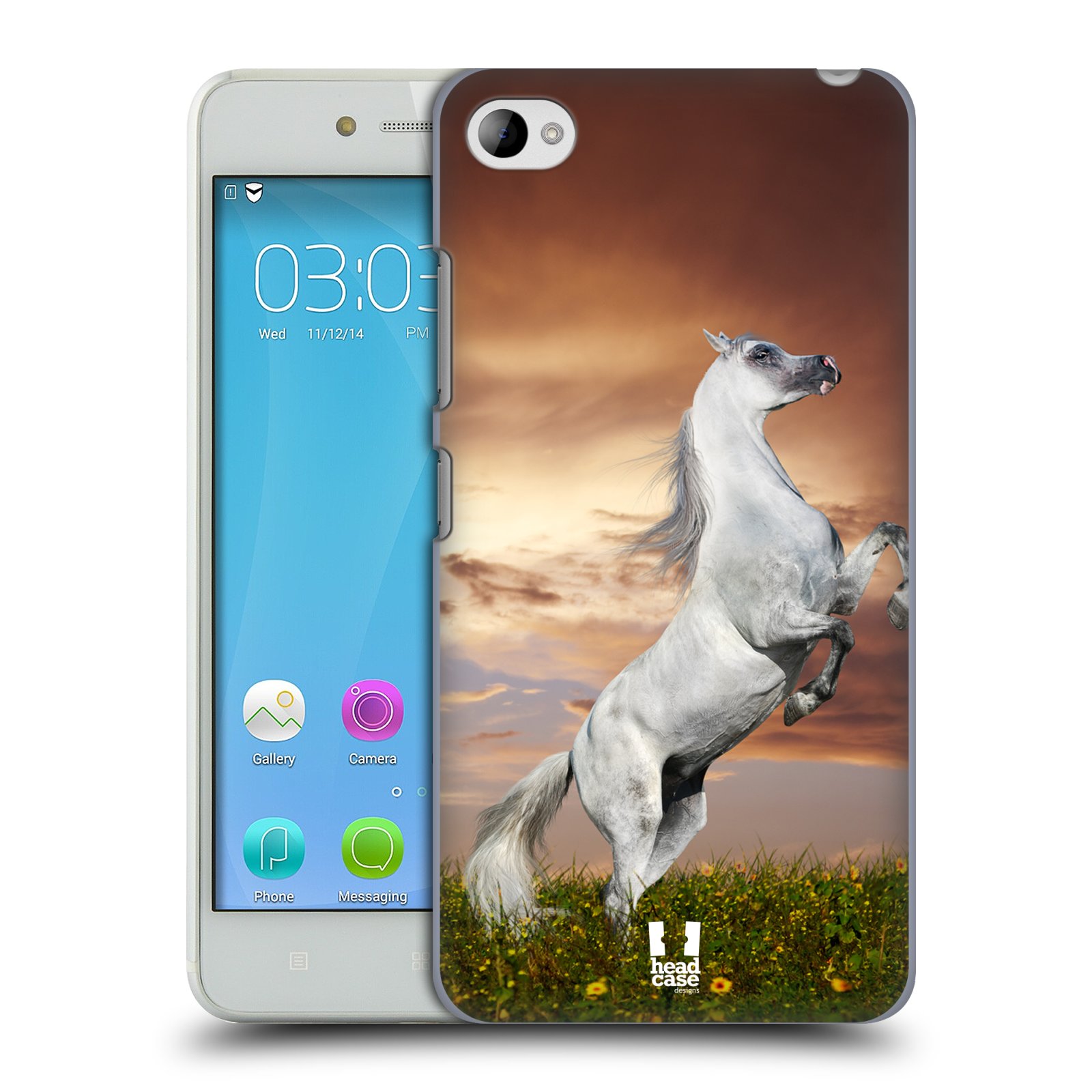 HEAD CASE pevný plastový obal na mobil LENOVO S90 vzor Divočina, Divoký život a zvířata foto DIVOKÝ KŮŇ MUSTANG BÍLÁ