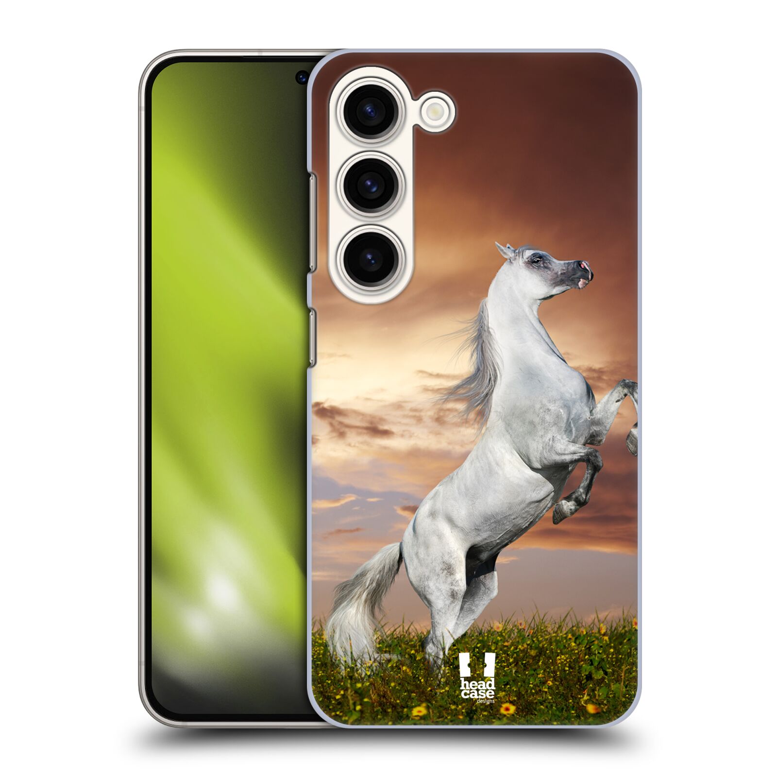 Plastový obal HEAD CASE na mobil Samsung Galaxy S23 vzor Divočina, Divoký život a zvířata foto DIVOKÝ KŮŇ MUSTANG BÍLÁ