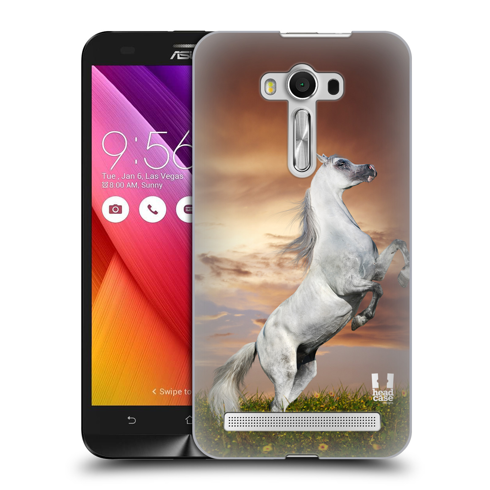 HEAD CASE plastový obal na mobil Asus Zenfone 2 LASER (5,5 displej ZE550KL) vzor Divočina, Divoký život a zvířata foto DIVOKÝ KŮŇ MUSTANG BÍLÁ