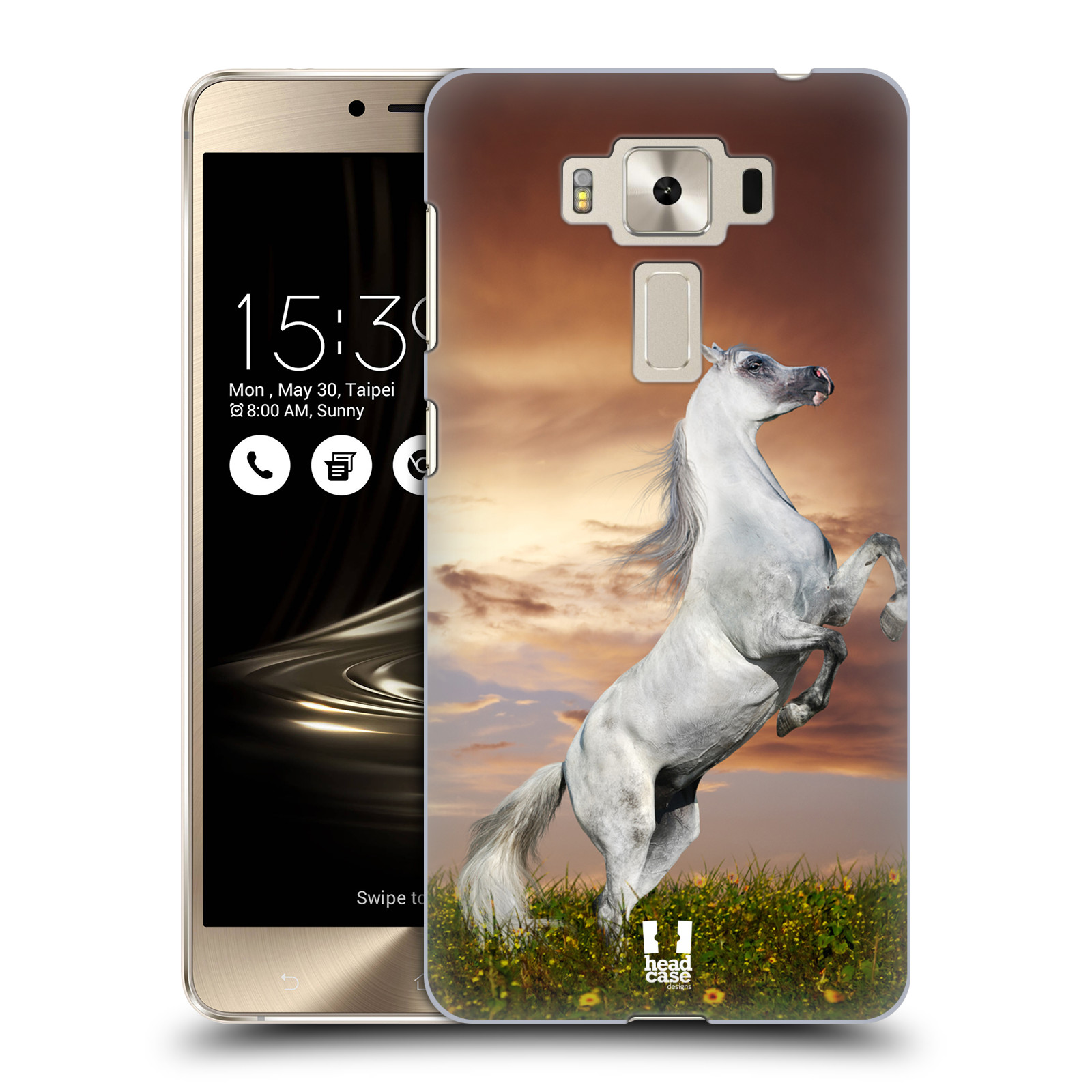 HEAD CASE plastový obal na mobil Asus Zenfone 3 DELUXE ZS550KL vzor Divočina, Divoký život a zvířata foto DIVOKÝ KŮŇ MUSTANG BÍLÁ