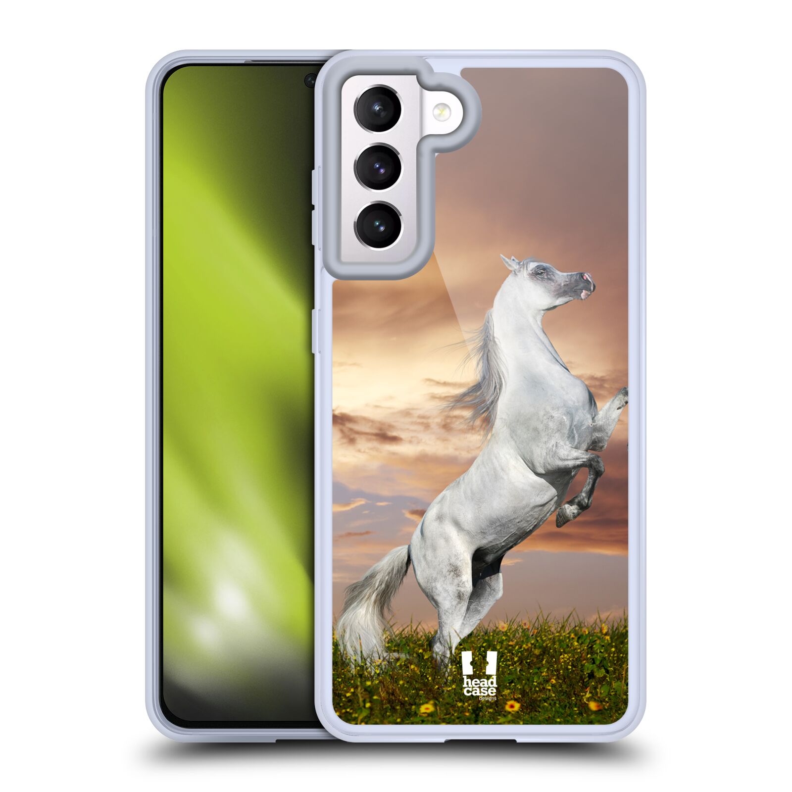 Plastový obal HEAD CASE na mobil Samsung Galaxy S21 5G vzor Divočina, Divoký život a zvířata foto DIVOKÝ KŮŇ MUSTANG BÍLÁ