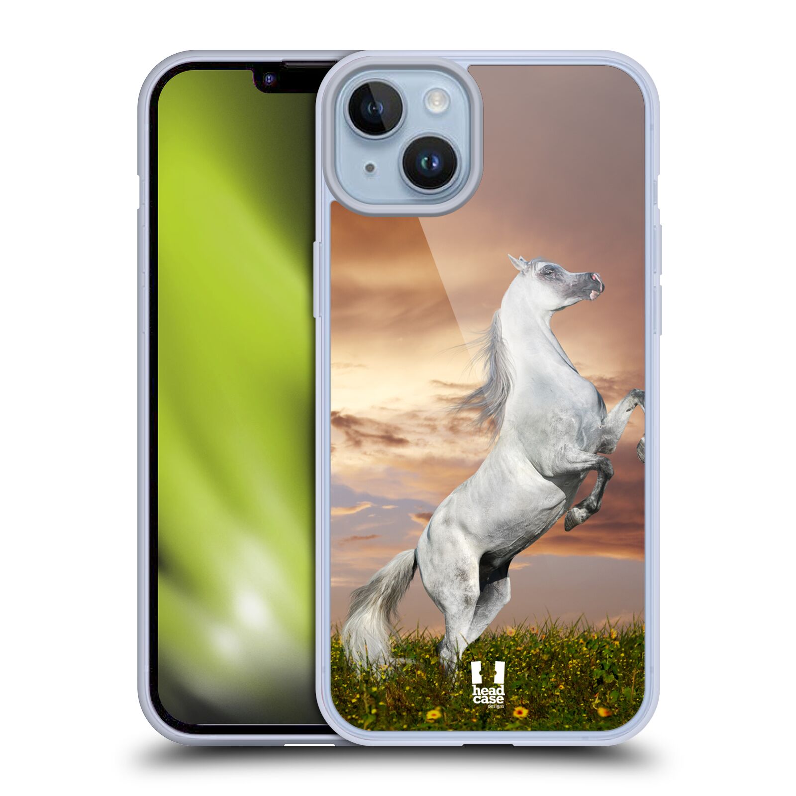 Plastový obal HEAD CASE na mobil Apple Iphone 14 PLUS vzor Divočina, Divoký život a zvířata foto DIVOKÝ KŮŇ MUSTANG BÍLÁ
