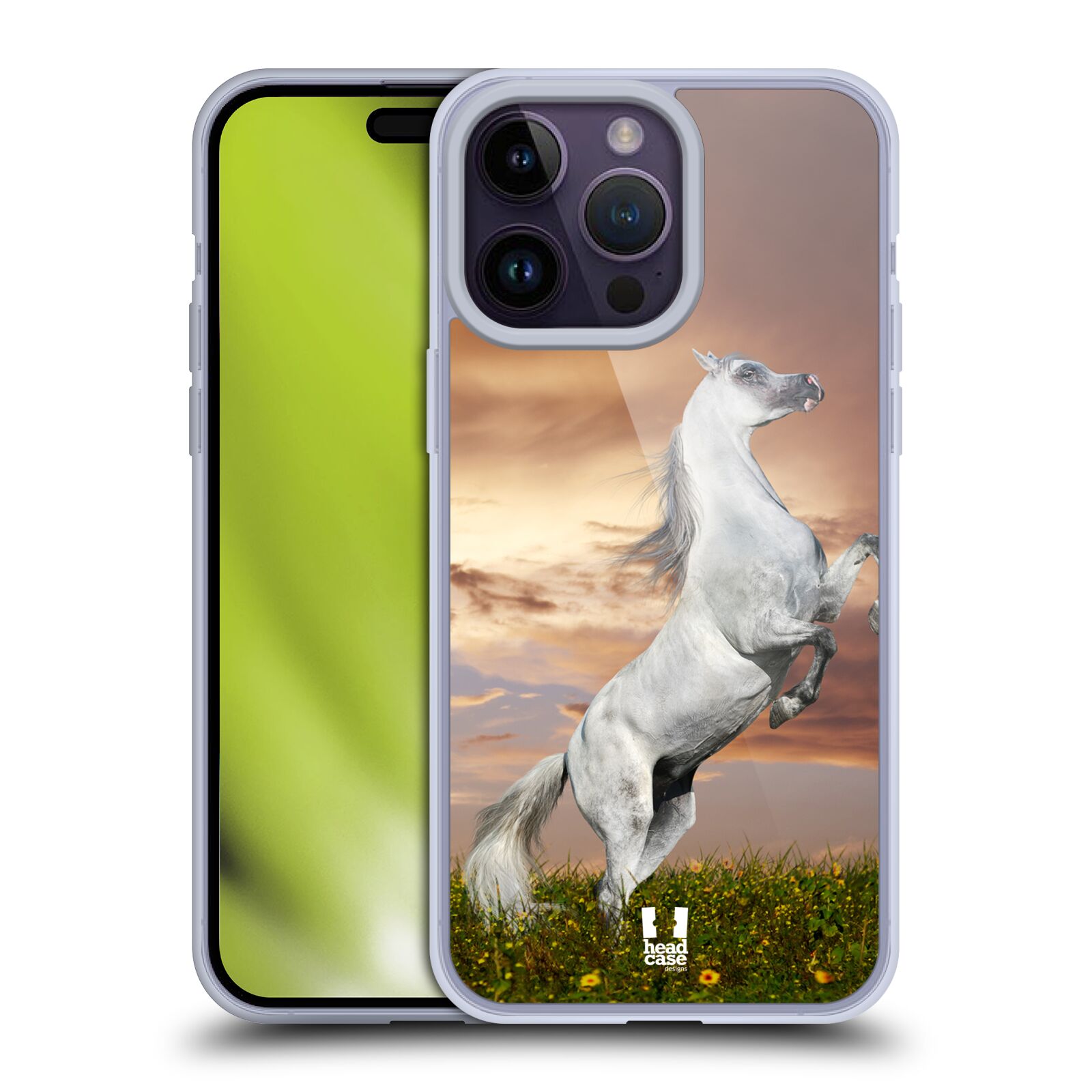 Plastový obal HEAD CASE na mobil Apple Iphone 14 PRO MAX vzor Divočina, Divoký život a zvířata foto DIVOKÝ KŮŇ MUSTANG BÍLÁ