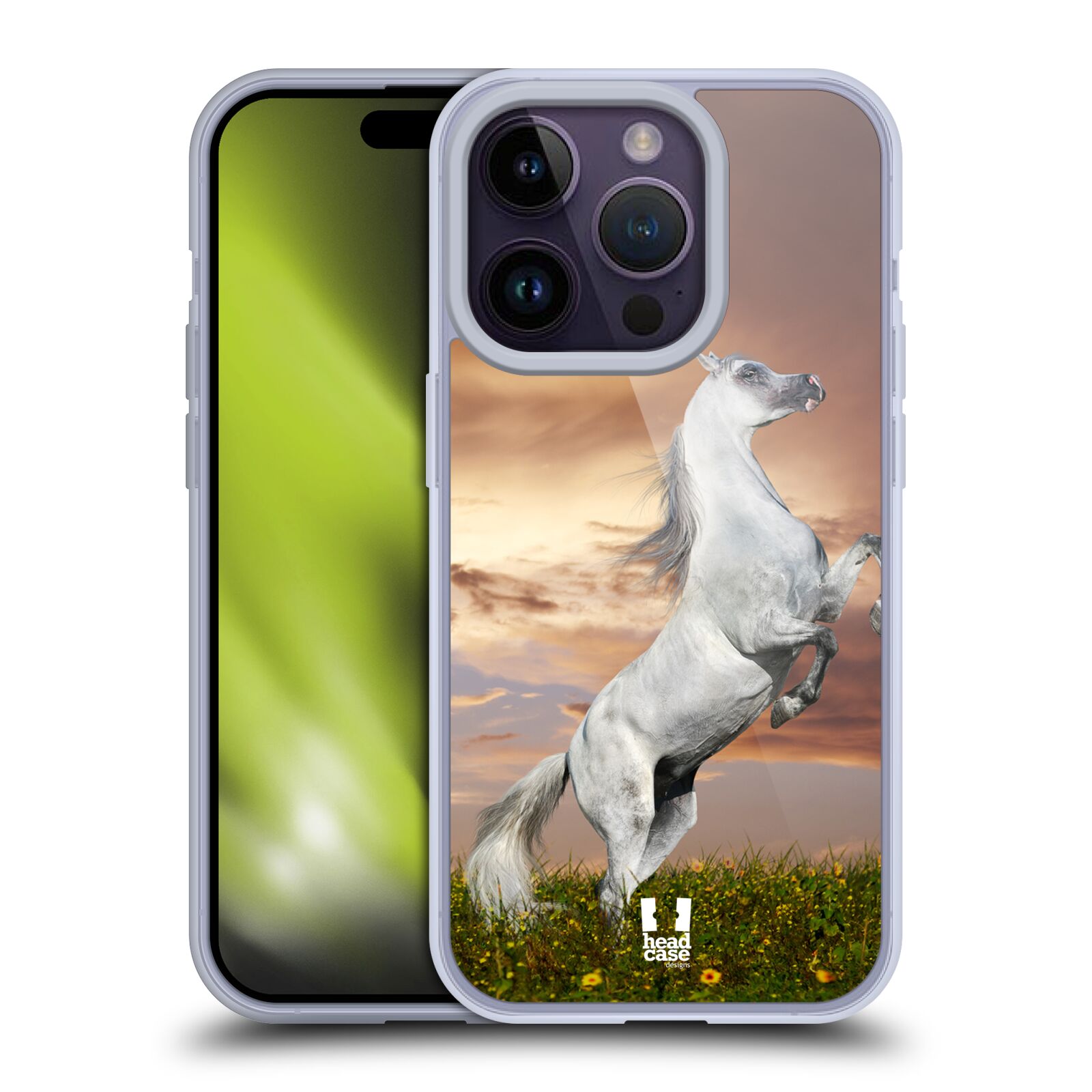 Plastový obal HEAD CASE na mobil Apple Iphone 14 PRO vzor Divočina, Divoký život a zvířata foto DIVOKÝ KŮŇ MUSTANG BÍLÁ