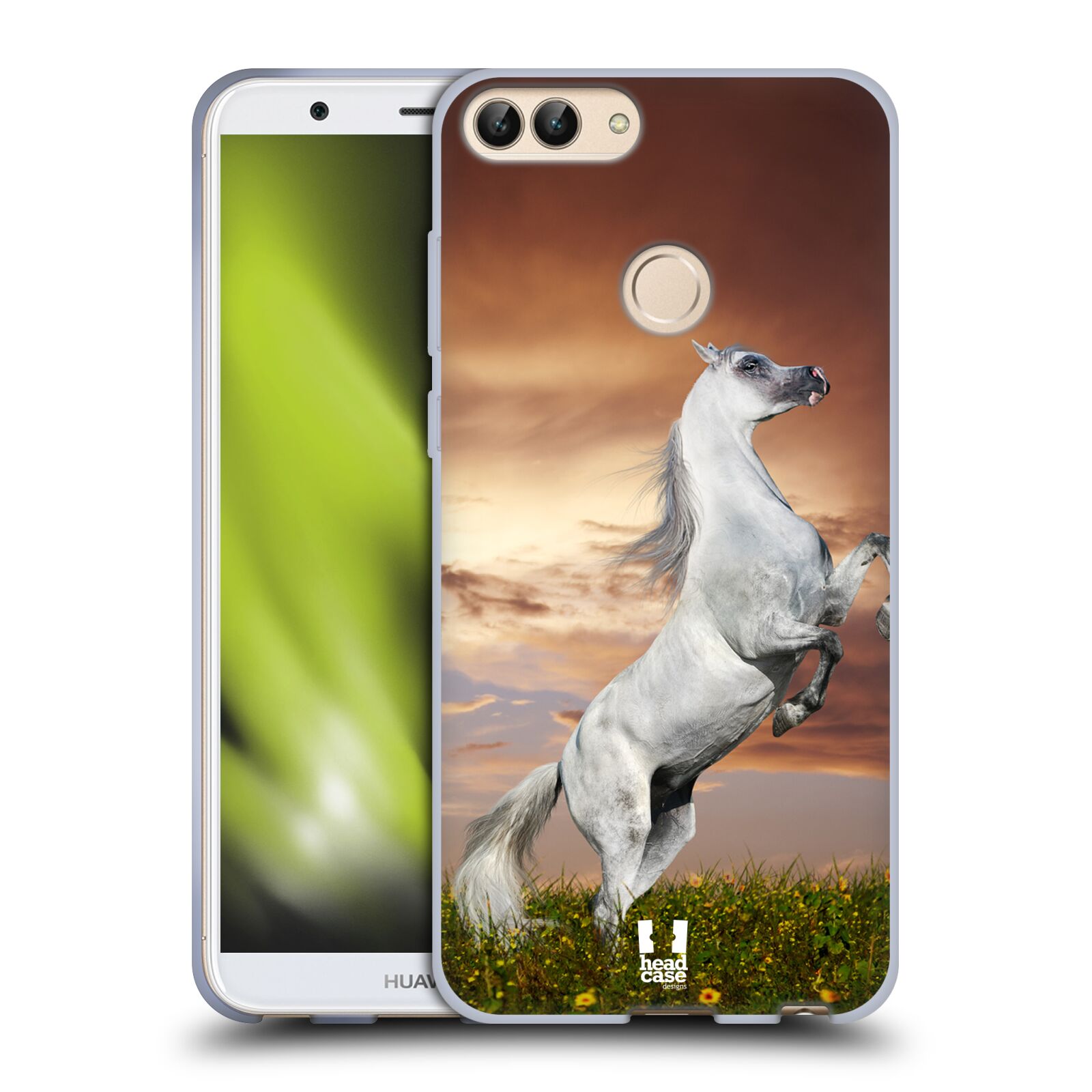 HEAD CASE silikon obal na mobil Huawei P SMART vzor Divočina, Divoký život a zvířata foto DIVOKÝ KŮŇ MUSTANG BÍLÁ
