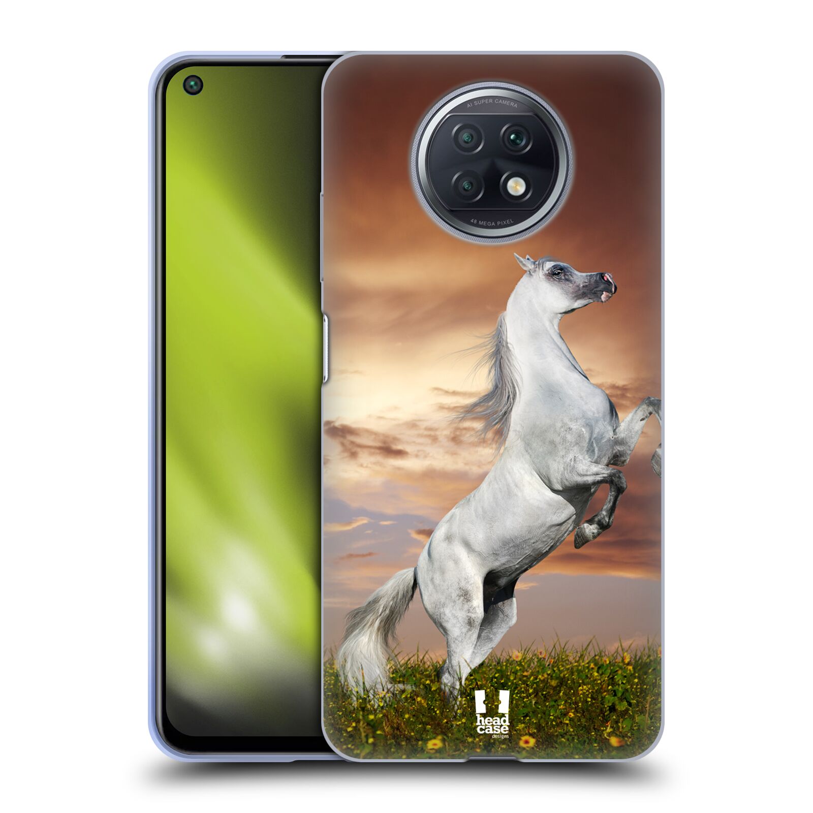Plastový obal HEAD CASE na mobil Xiaomi Redmi Note 9T vzor Divočina, Divoký život a zvířata foto DIVOKÝ KŮŇ MUSTANG BÍLÁ