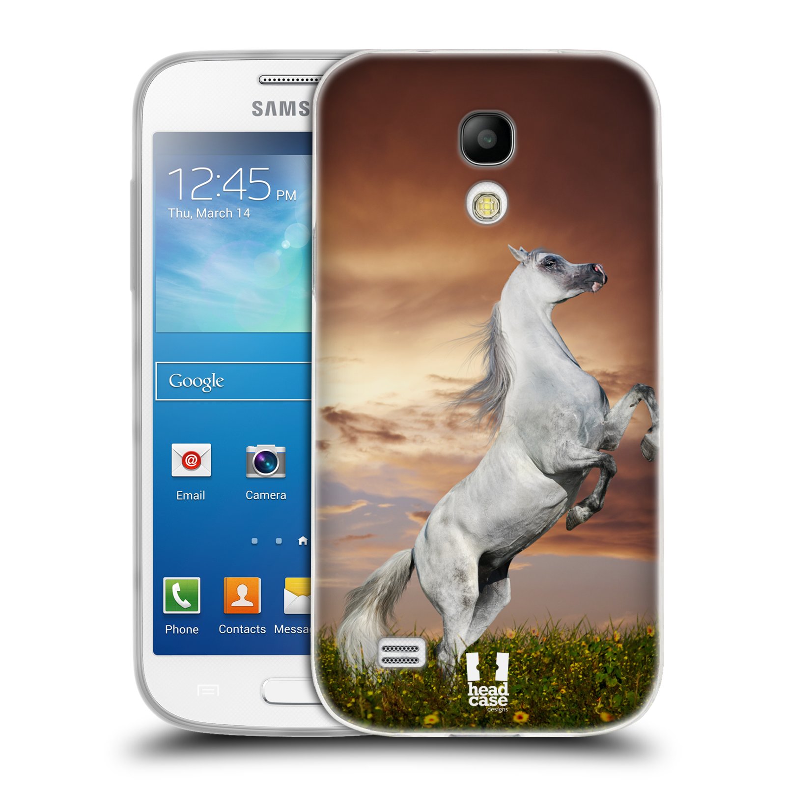 HEAD CASE silikonový obal na mobil Samsung Galaxy S4 MINI vzor Divočina, Divoký život a zvířata foto DIVOKÝ KŮŇ MUSTANG BÍLÁ