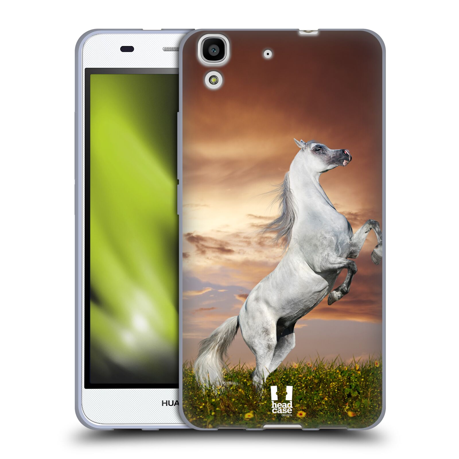 HEAD CASE silikonový obal na mobil HUAWEI Y6 vzor Divočina, Divoký život a zvířata foto DIVOKÝ KŮŇ MUSTANG BÍLÁ