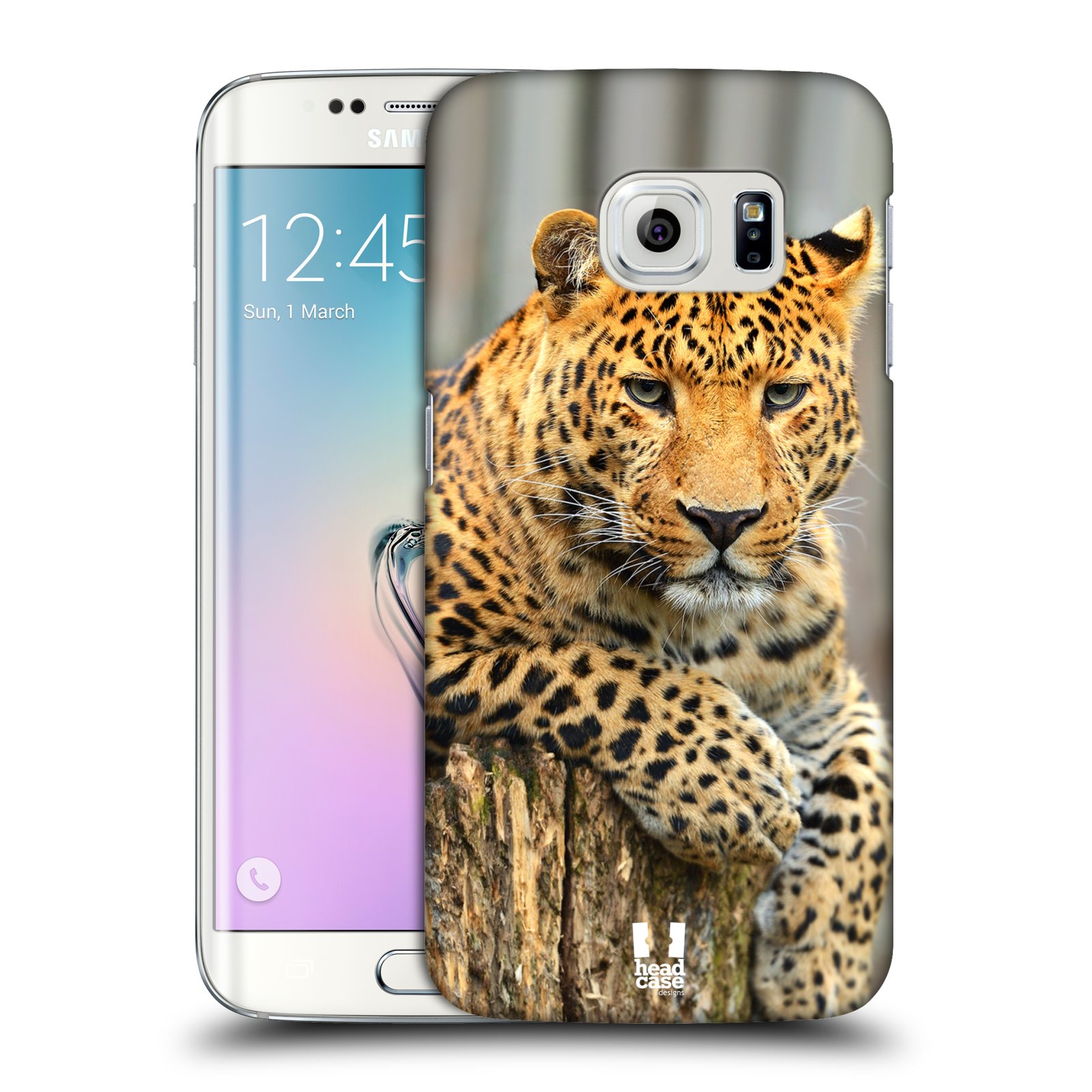 HEAD CASE plastový obal na mobil SAMSUNG Galaxy S6 EDGE (G9250, G925, G925F) vzor Divočina, Divoký život a zvířata foto LEOPARD PORTRÉT