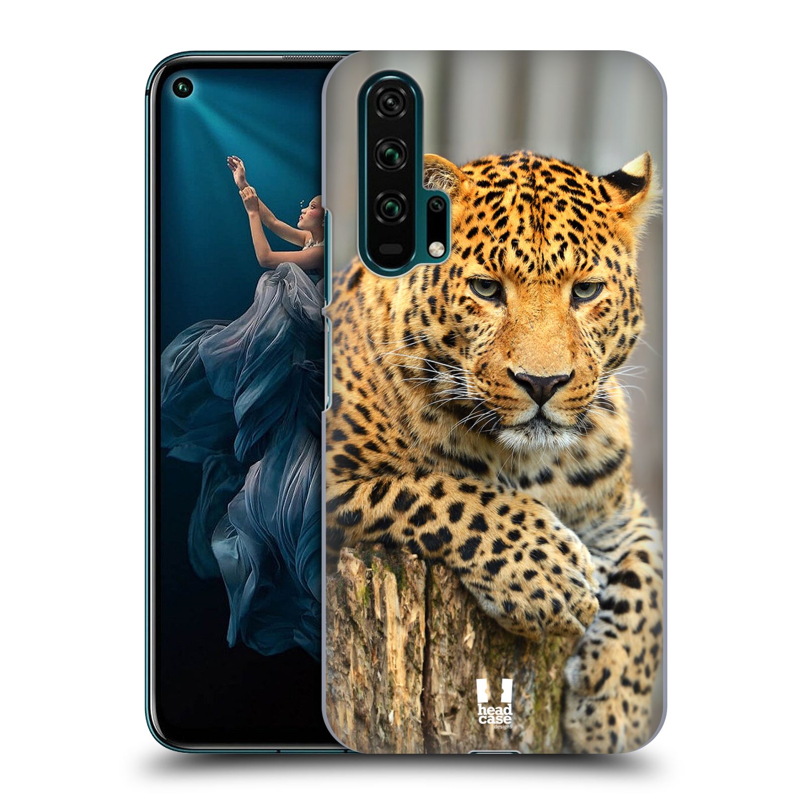 Pouzdro na mobil Honor 20 PRO - HEAD CASE - vzor Divočina, Divoký život a zvířata foto LEOPARD PORTRÉT